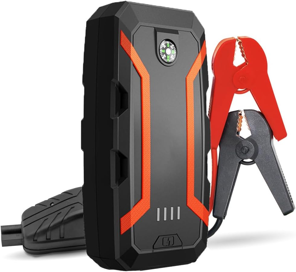 Jump Starter Portable with air Compressor for 8.0L Gas/5.0L Diesel, 12V/1500A Auto Jump Box Car Battery Charger + 150PSI Air Inflator Pack, USB Quick Charge Type-C  LED Light  Compass