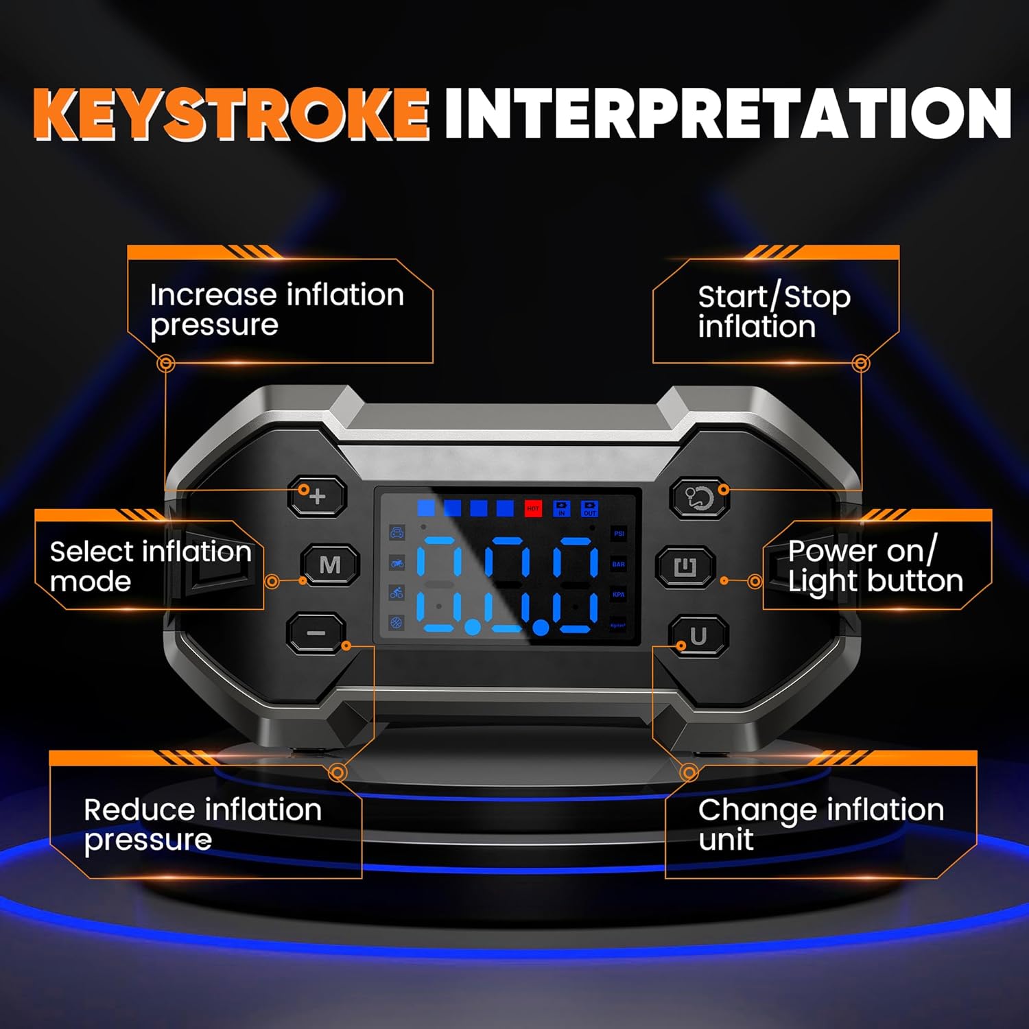 Jump Starter with Air Compressor, 150PSI 3000A Car Jumper Starter Battery Starter (8.0L Gas/8.0L Diesel) with Digital Tire Inflator, 12V Portable Battery Booster Jump Box Pack Air Pump