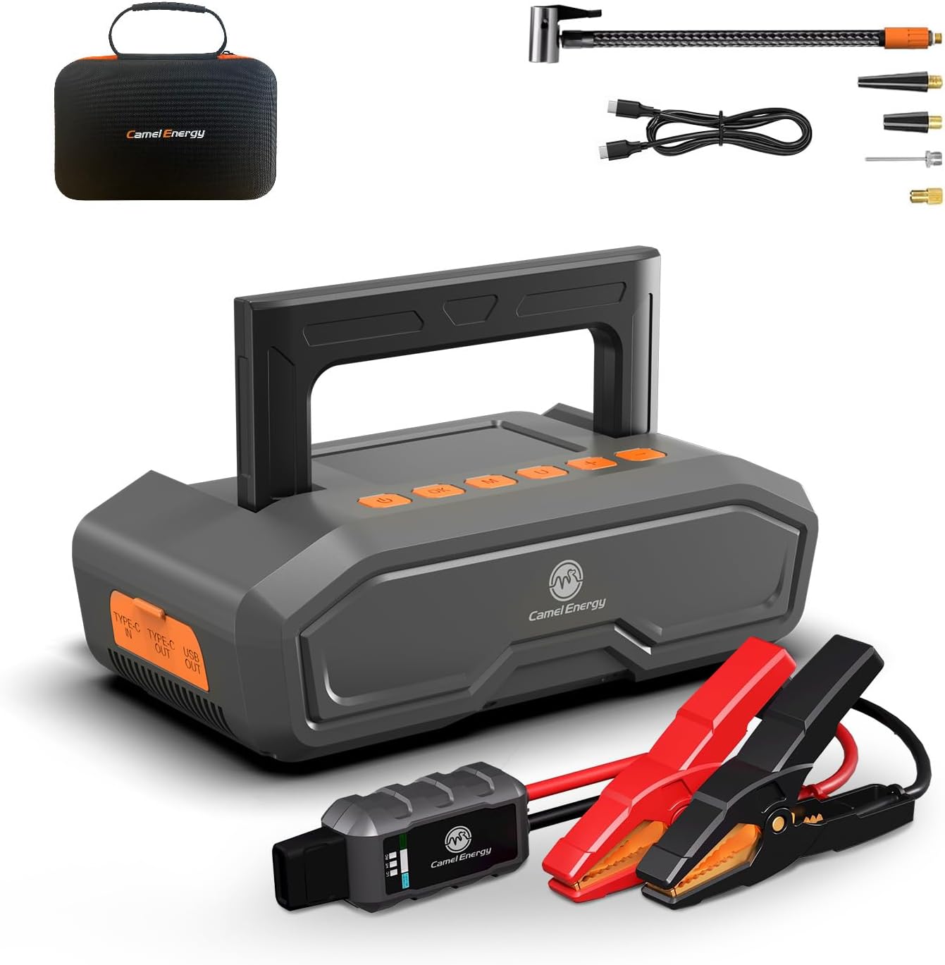 Jump Starter with Air Compressor, 4000A Peak Car Battery Jumper for 9L Gas, 8L Diesel - Portable 12V Battery Charger Booster with 150 PSI Tire Inflator, Jump Box Car Battery Jumper Starter Portable