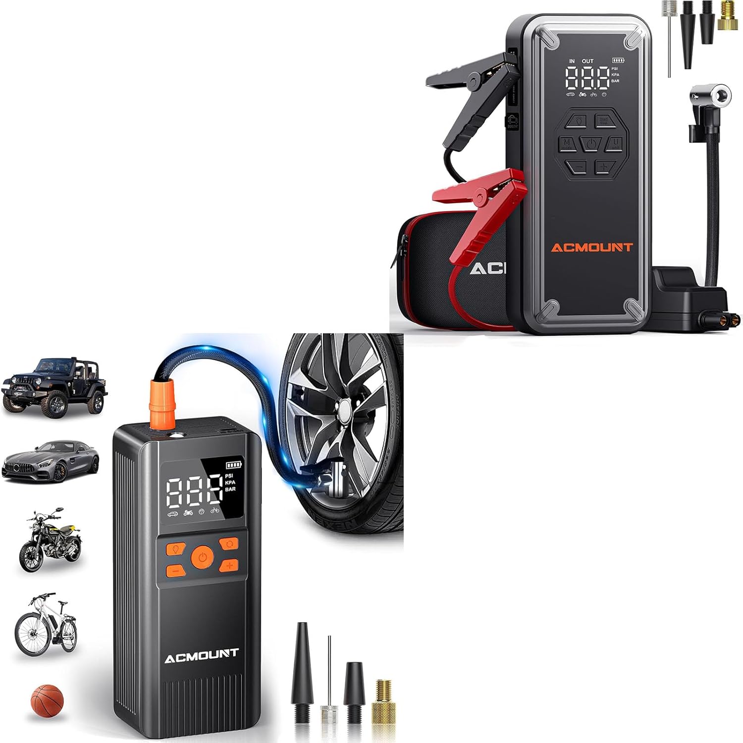 Jump Starter with Air Compressor W160  Tire Inflator Portable Air Compressor C10 Bunlde