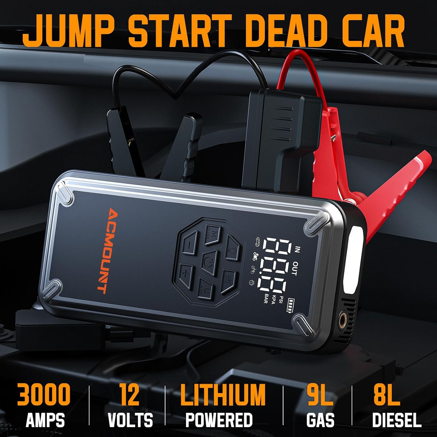 Jump Starter with Air Compressor W160  Tire Inflator Portable Air Compressor C10 Bunlde