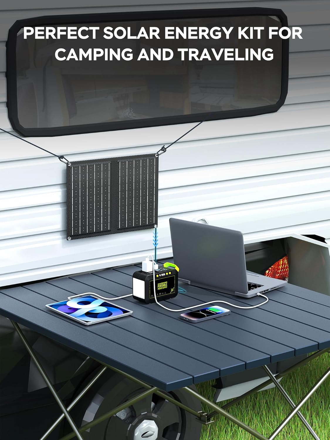 MARBERO Portable Power Station 88Wh Camping Lithium Battery Solar Generator Fast Charging with AC Outlet 120W Peak Power Bank(Solar Panel Optional) for Home Backup Outdoor Emergency RV Van Hunting