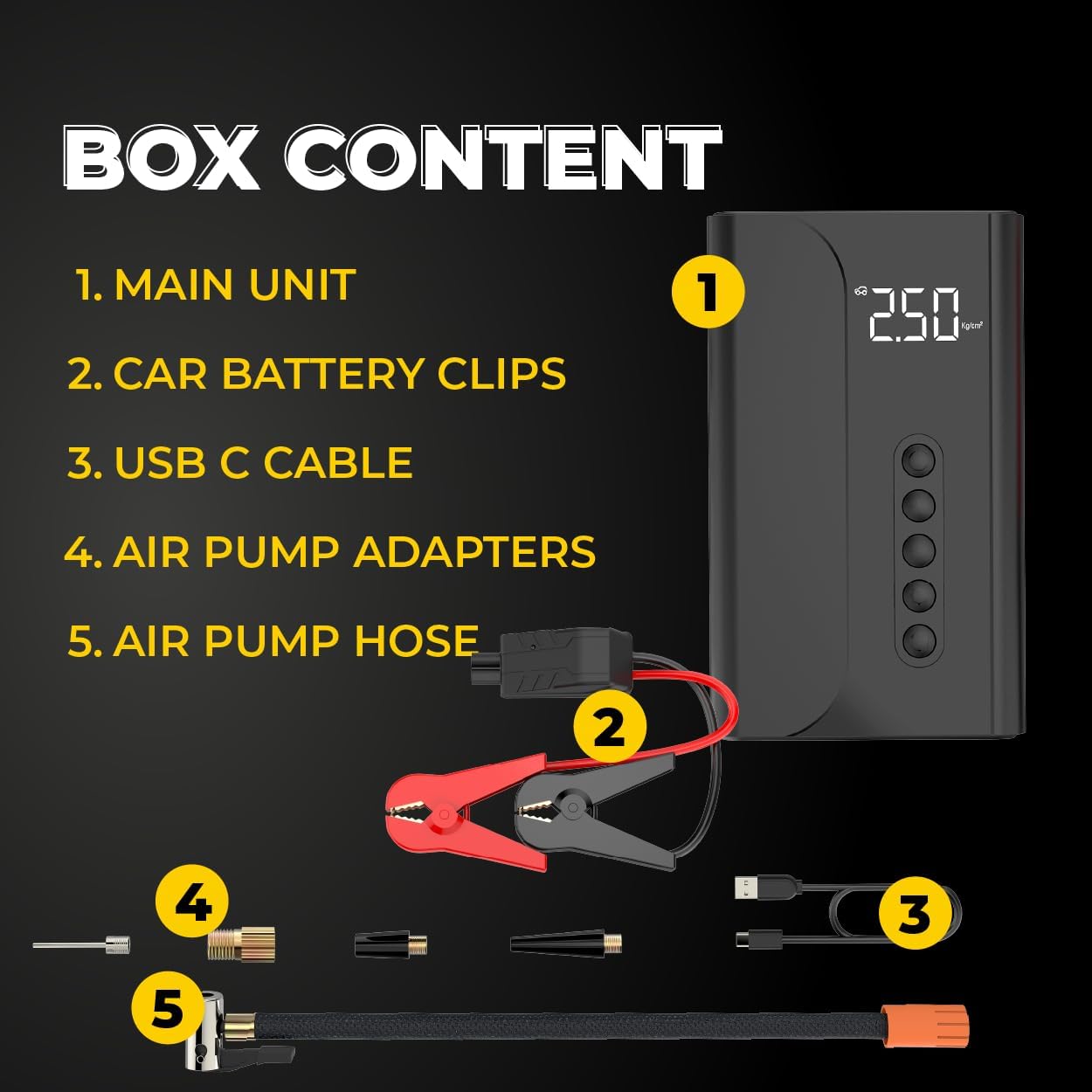 Portable Car Jump Starter with Air Compressor, RAPIKITS 150PSI 1000A Car Battery Jump Starter (6.0 Gas/3.0L Diesel), 12V Jump Box Car Battery Jumper Starter with LCD Display, Lights, Power Bank