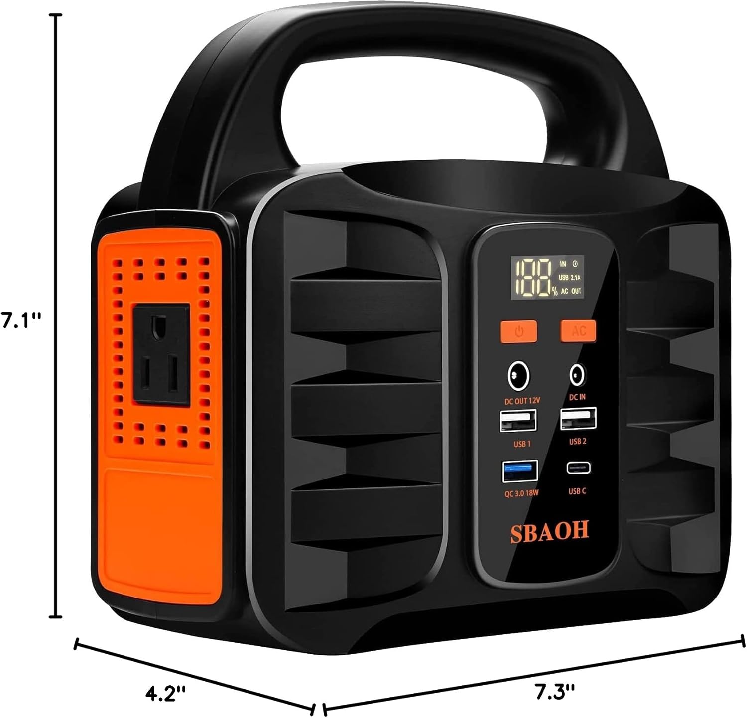 Portable Power Station, 155Wh 42000mAh Outdoor Solar Generator with 110V/150W(Peak 200W) AC Outlet and USB-C PD(30W) Port, Power Supply for Outdoor Camping RV Trip, Home Emergency Outage
