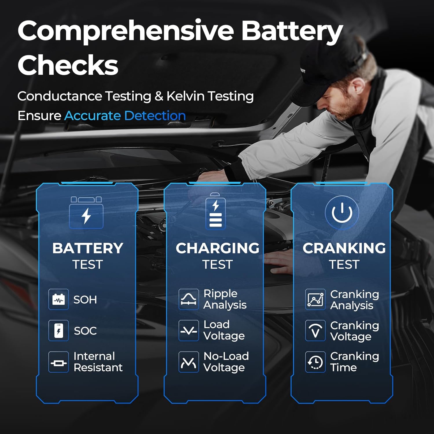 TOPDON 1500A Car Battery Jump Starter, Portable 12V Car Starter, JS1500 Lithium Battery Booster (Up to 6.5L Gas, 4.0L Diesel) with Smart Clamp Cables, USB Quick Charge, LED Flashlight