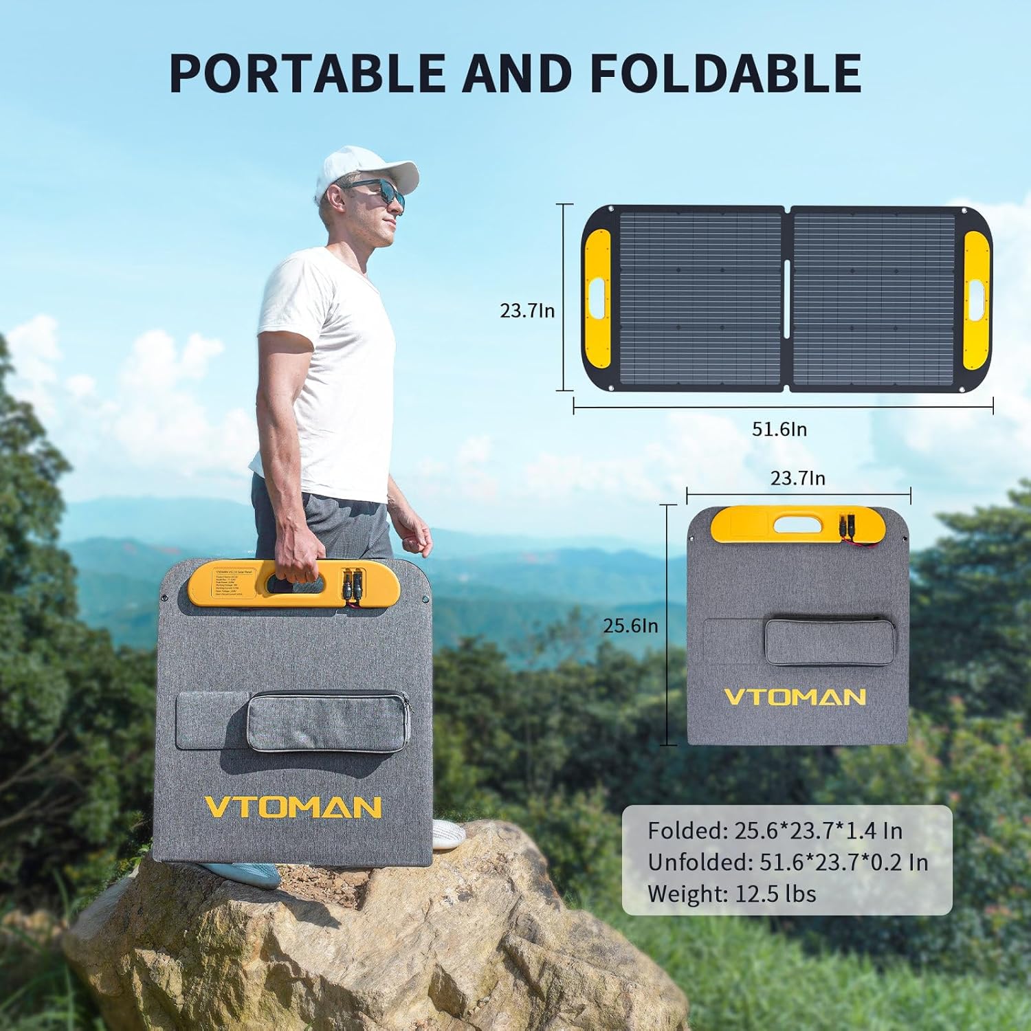 VTOMAN 600W Portable Power Station, LFP Battery Powered Generator with 2x 600W AC Outlets (Surge 1200W), 4x USB ports, 3x DC Output for Outdoor Camping, Vehicle Emergency, Electric Backup