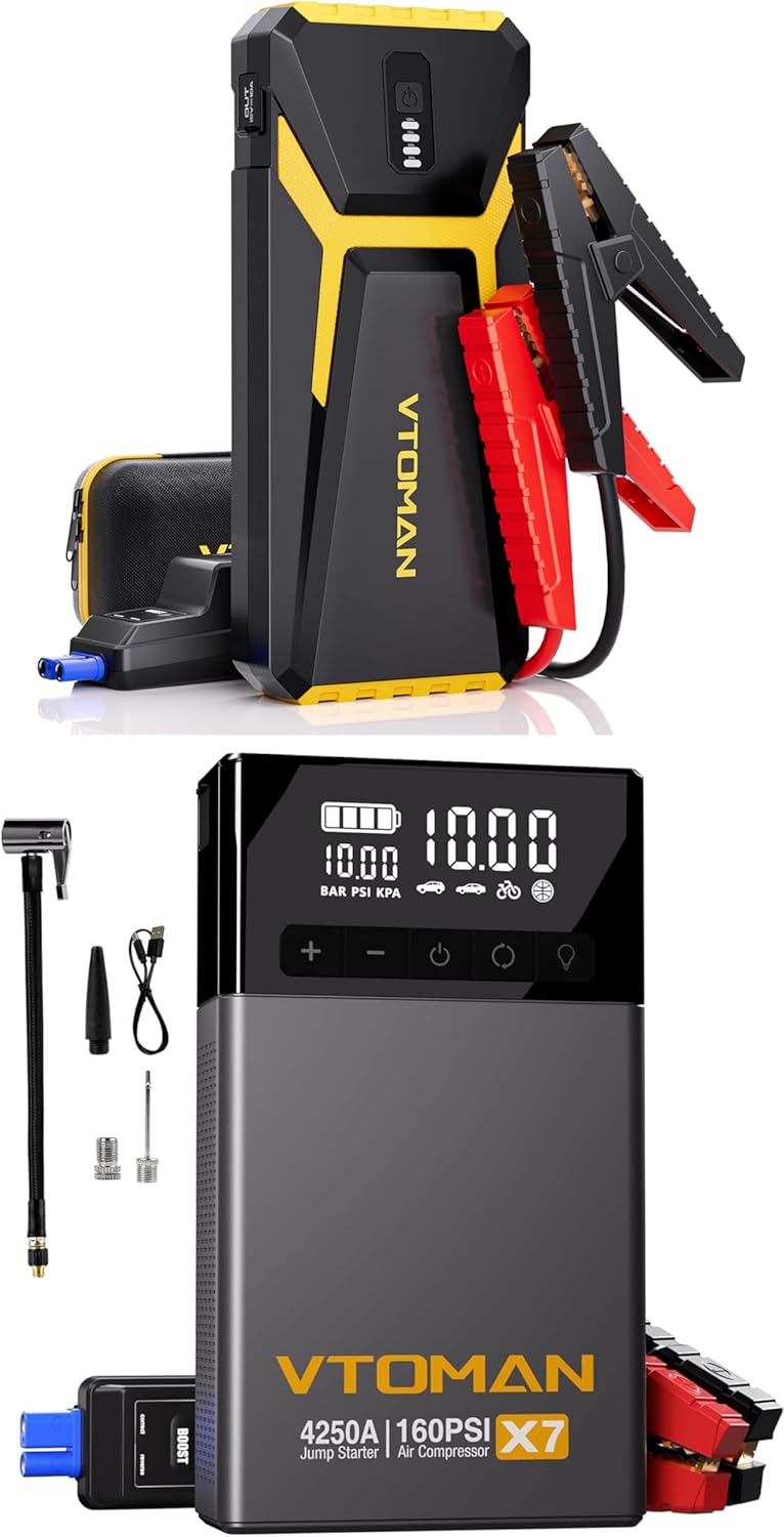 VTOMAN X7 Jump Starter with Air Compressor， VTOMAN V10 Jump Starter, 3500A Portable Car Starter