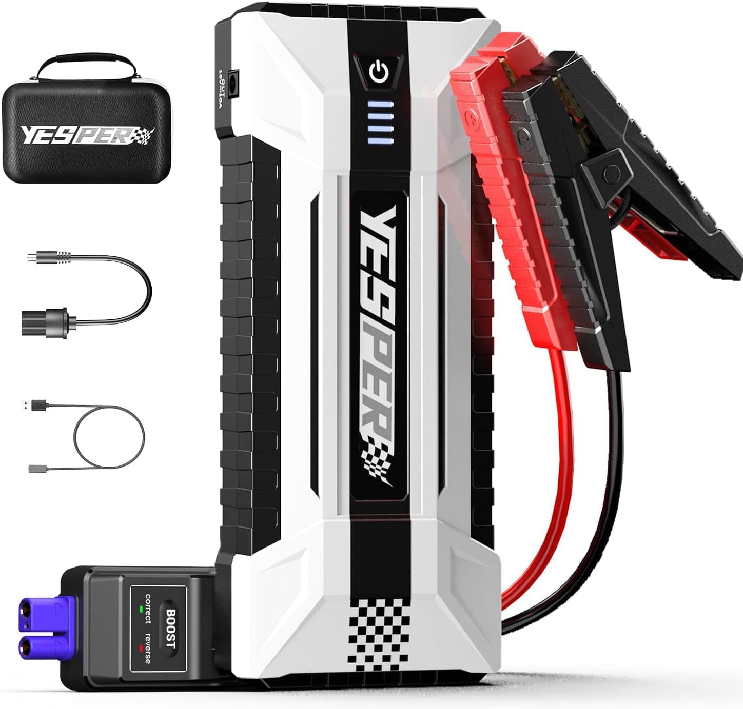 YESPER Battery Jump Starter - 4120A Peak Portable Car Starter (All Gas, up to 10.0L Diesel Engine), Auto Battery Booster Pack,Jump Box, DSLI Safe Tech Safely Start All 12V Vehicle DC 15V Ports