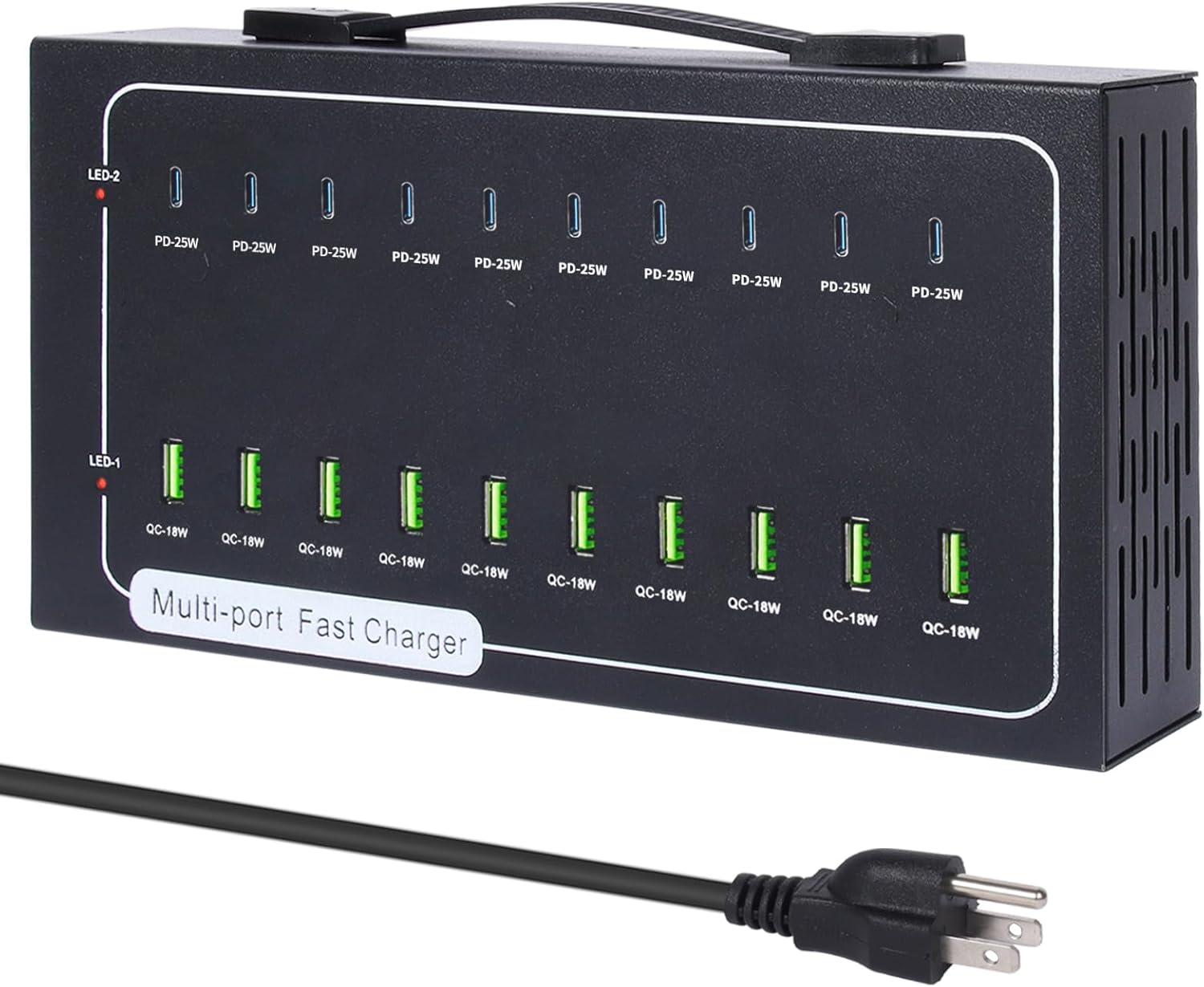 430W USB Charging Station, 20 Port Fast Charging Station for Multiple Devices, PD3.0/QC4.0 Multi-Protocol, Smart Power Delivery  Overload Protection for iPhone, iPad, Tablet, and More