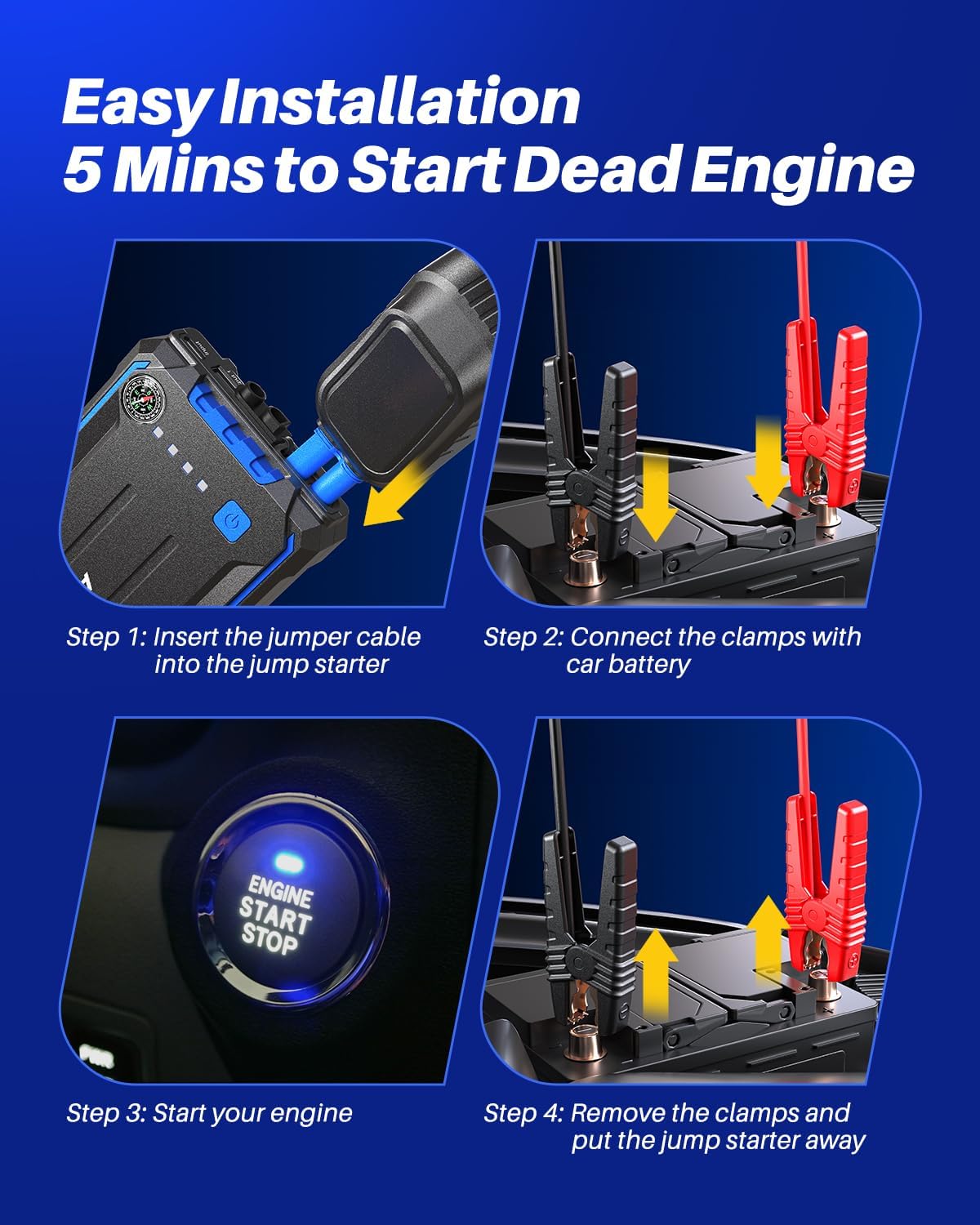 AUTOONE 3500A Car Jump Starter  AUTOONE Tire Inflator Portable Air Compressor