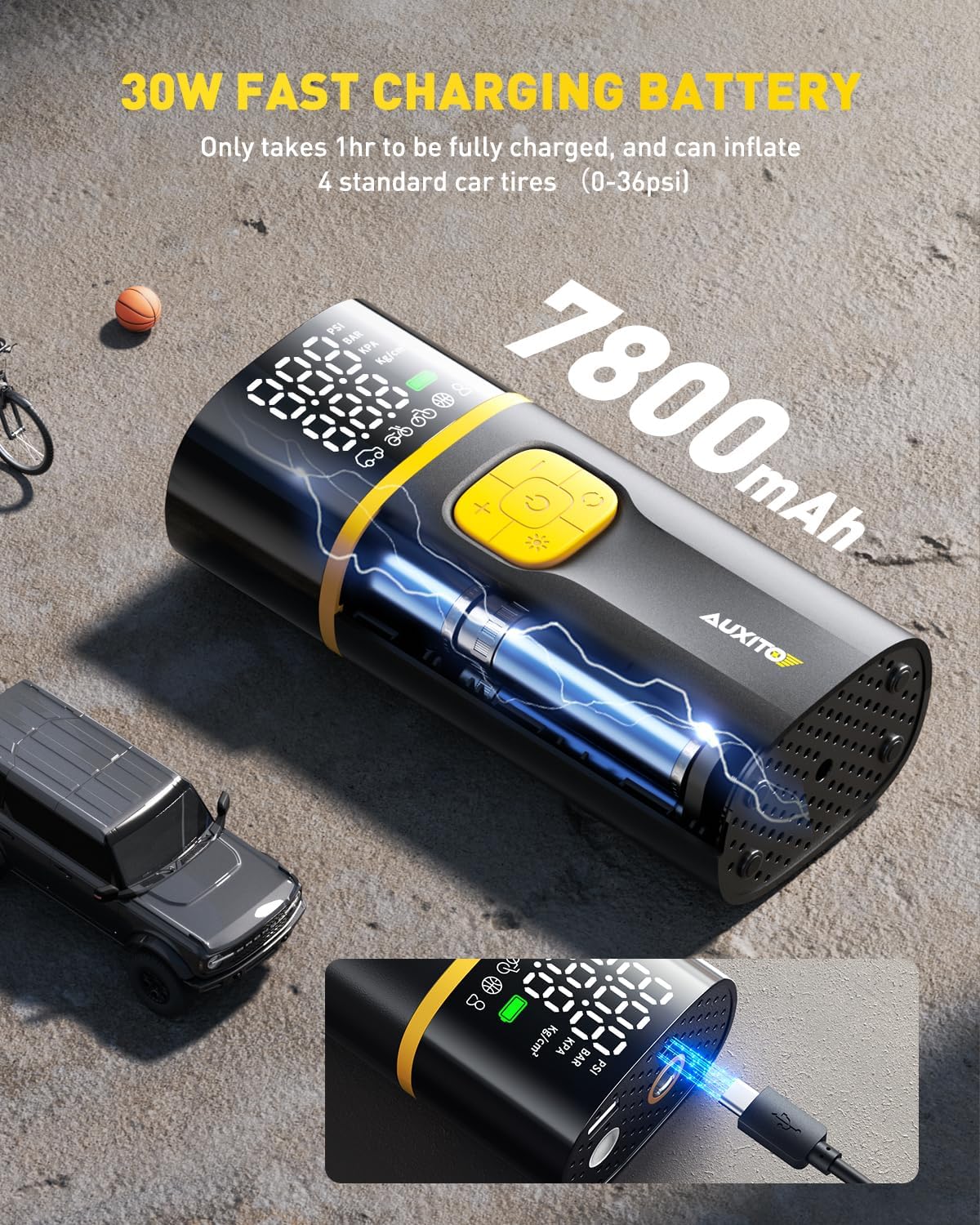 AUXITO A502 Tire Inflator Portable Air Compressor  AUXITO Jump Starter 7000A Portable Car Battery Jumper