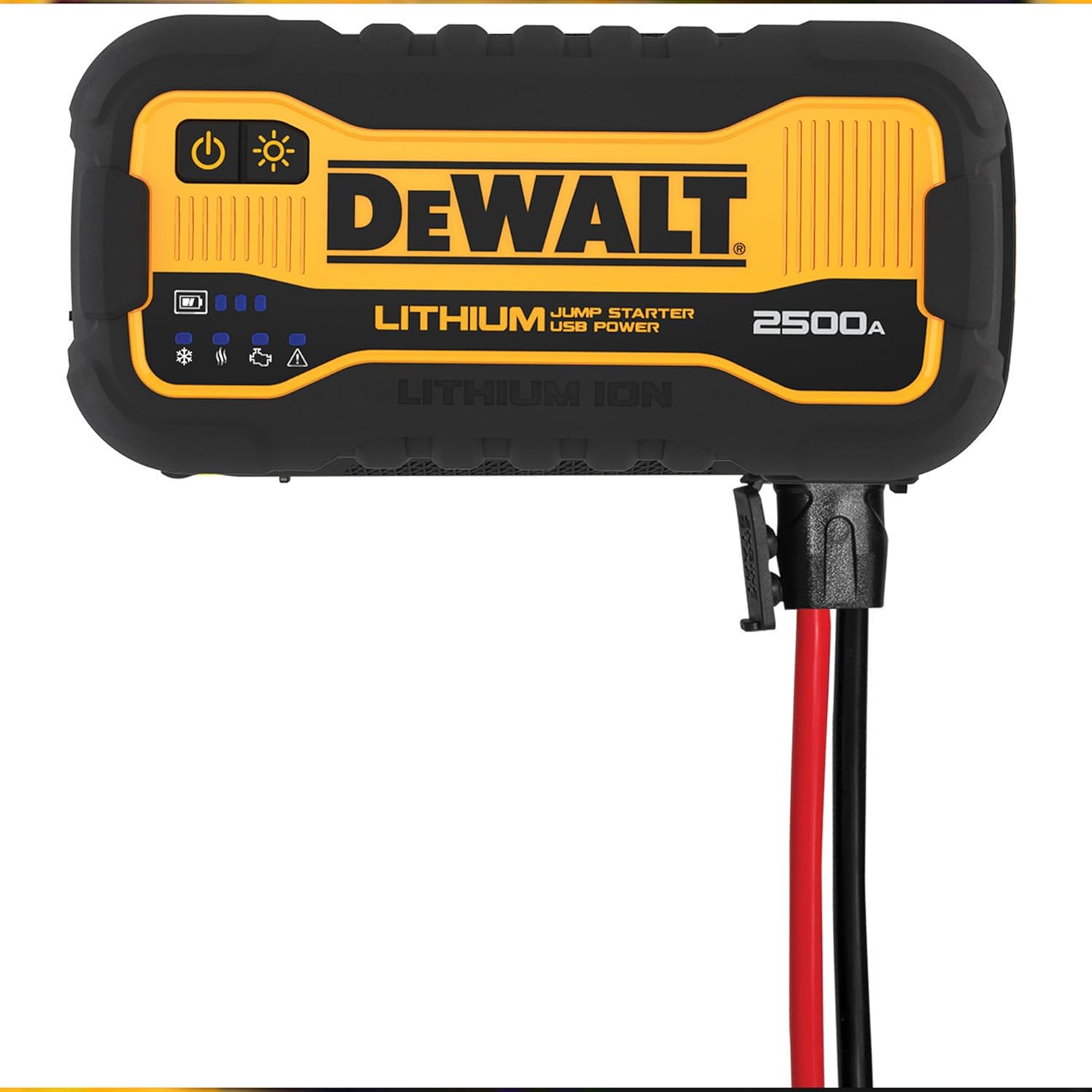 DEWALT DXAELJ25 2500 Peak Amp Portable Lithium Jump Starter. Cat Battery Booster Pack, 25W Type C, 15W Type A, 60W Type C in/Out Powerbank Charger, Includes Jumper Cables, for 12V Batteries