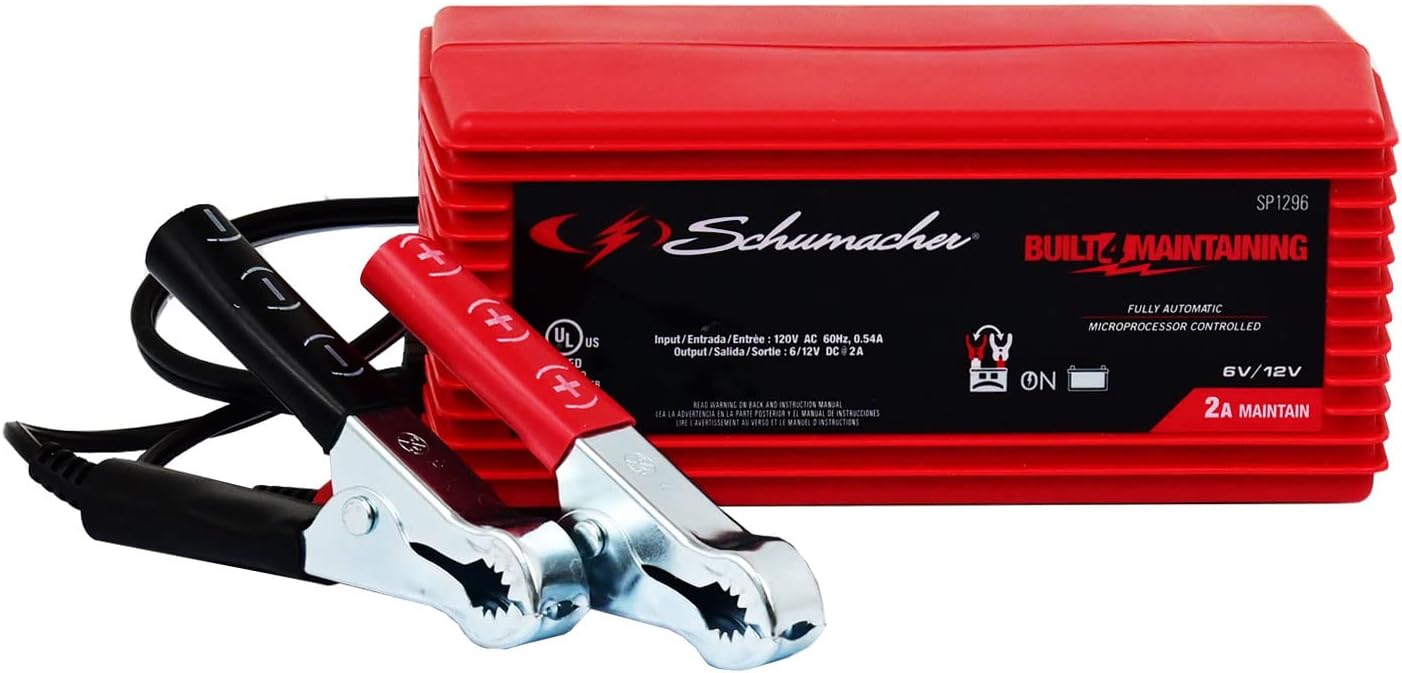 Schumacher Electric 3-in-1 Battery Charger, Maintainer, and Desulfator, SC1355 Fully Automatic - 1.5 Amp, 6 Volt and 12 Volt - for Motorcycle, Power Sport, Car, and Marine Batteries