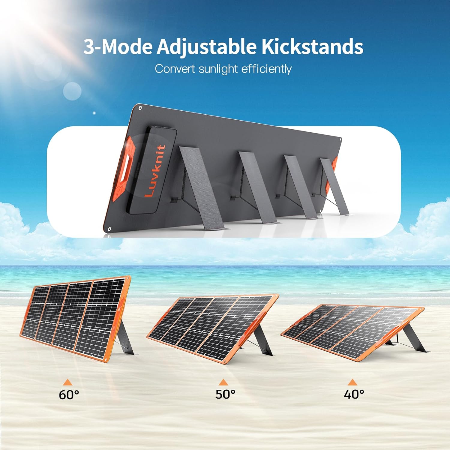 Upgraded 100W Portable Solar Panel for Power Station, Monocrystalline Foldable 100 Watt 18V Solar Panel Charger for Camping, High Efficiency IP65 Waterproof for Outdoor RV Trip