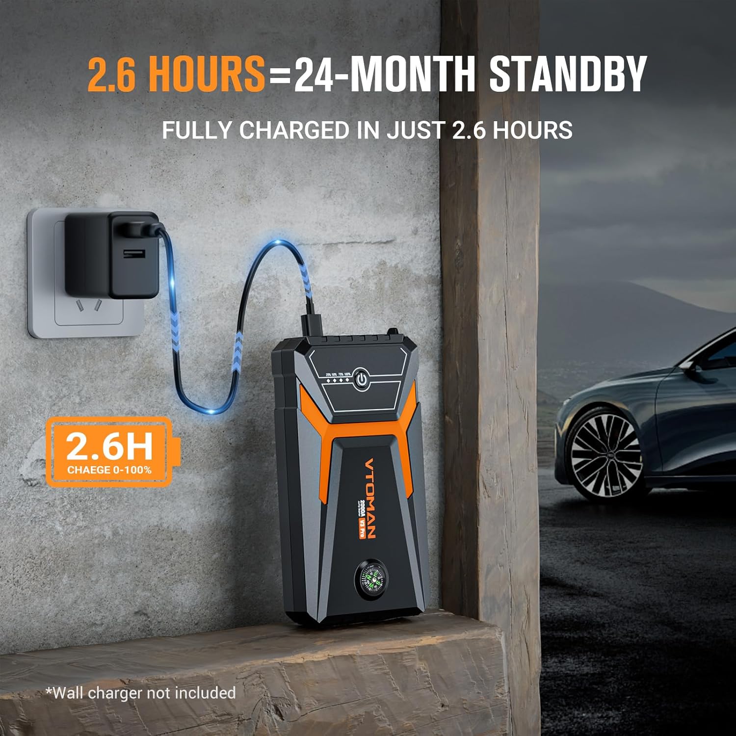 VTOMAN X7 Jump Starter with Air Compressor and V3 Pro Jump Starter, 4250A Portable Car Jumper with 160PSI Digital Tire Inflator  2000A Jump Starter