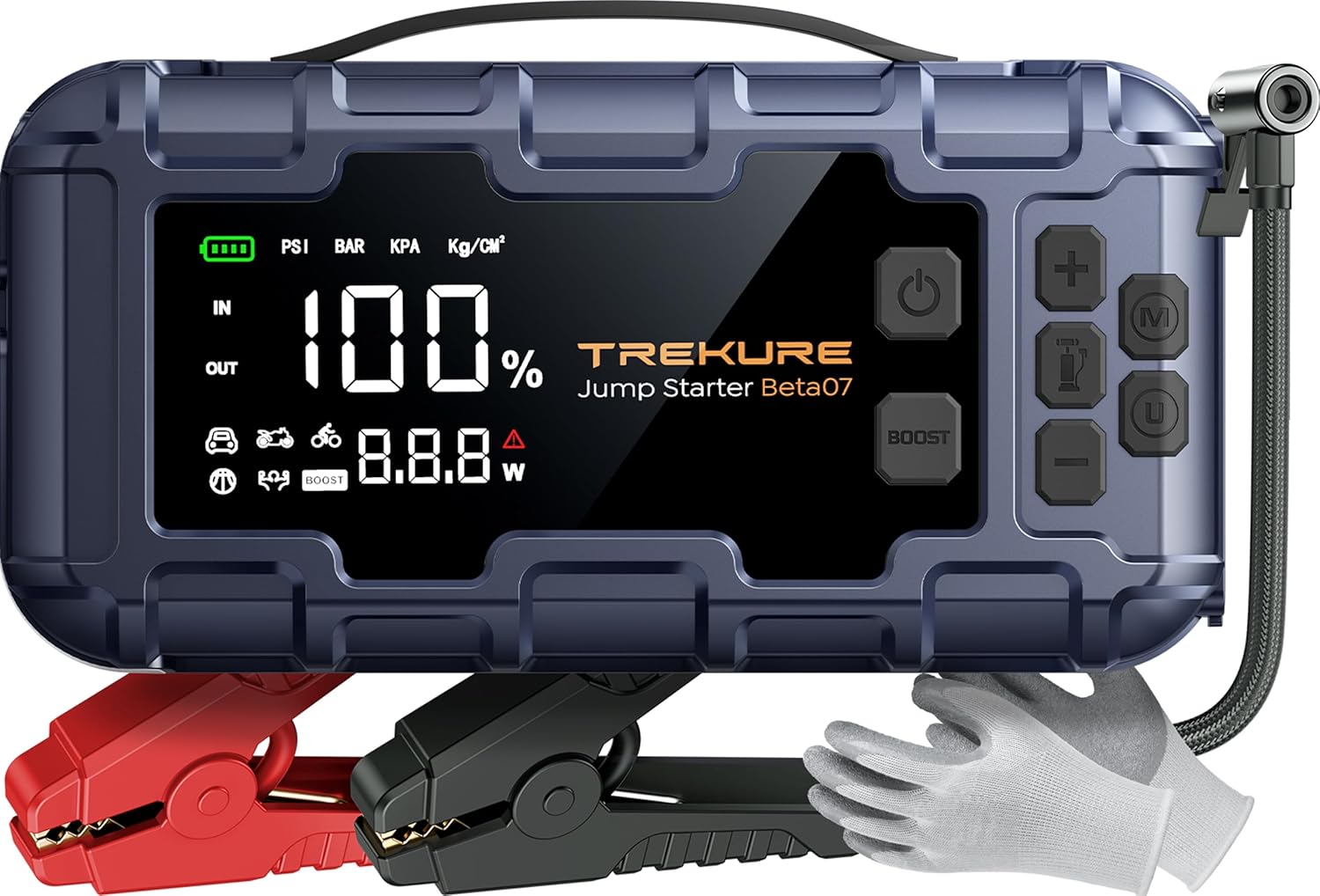 10-in-1 Car Battery Jump Starter with Air Compressor 6000A 160PSI 45W Charger, Jump Starter Jump Box (All Gas 12L Diesel), Car Battery Jumper Starter Portable Jumper Cables, Gloves, Lights