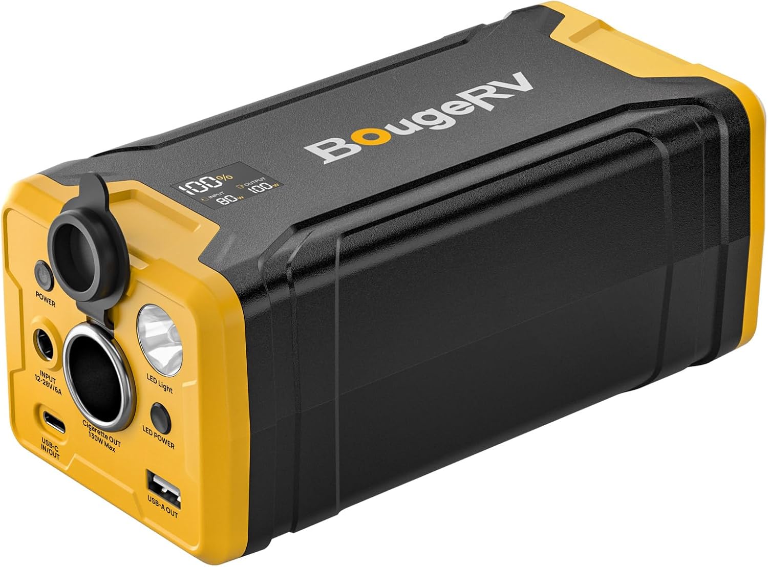 BougeRV 220Wh Portable Power Station, Backup Battery for Most Car Refrigerator, Portable Power Supply with Dynamic Display Panel
