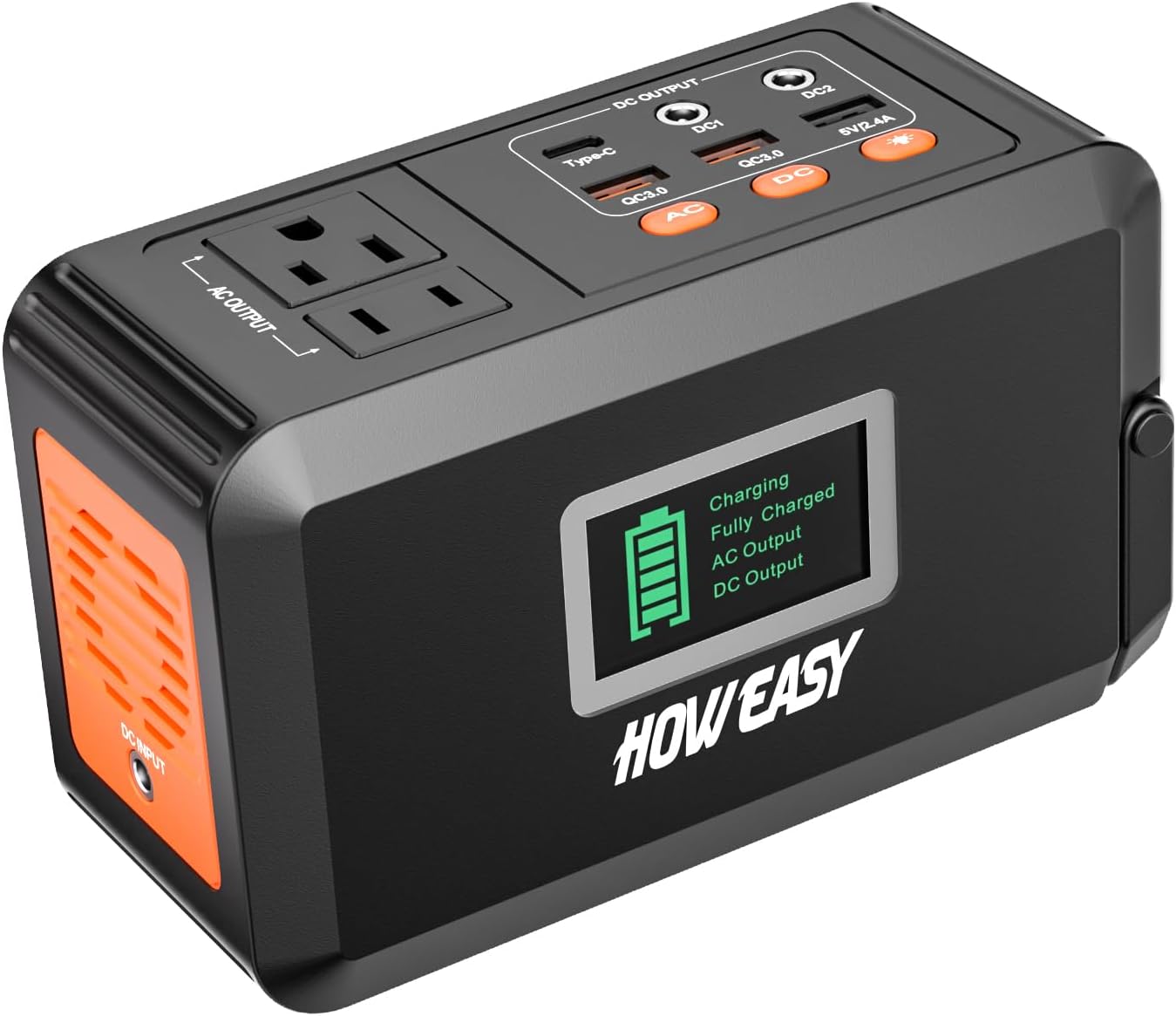HOWEASY Portable Power Station, 88Wh Solar Generator, Lithium Battery Power with 110V AC 150W Peak Socket/DC/USB/LED Light for Outdoor Camping Trip Hunting Emergency（Solar Panel Not Included）
