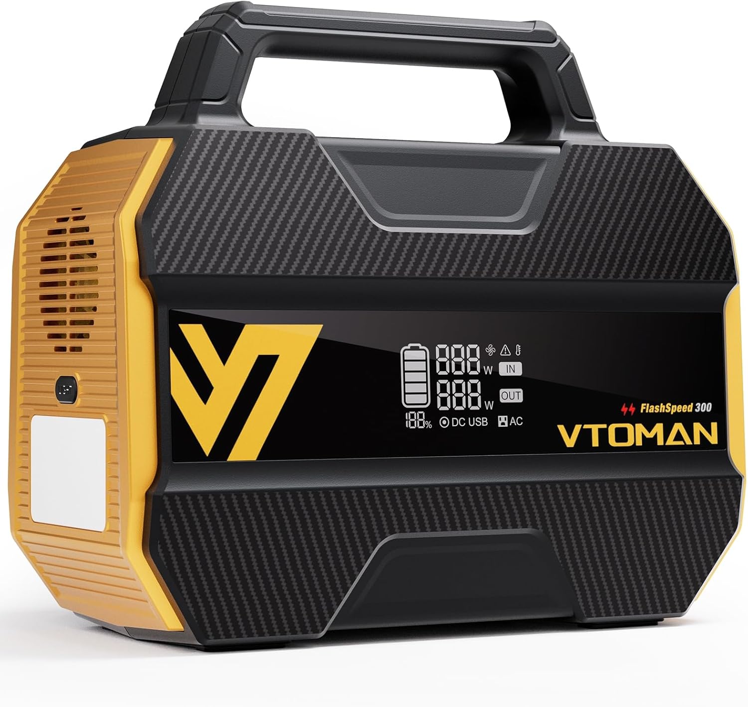 VTOMAN FlashSpeed 300 Portable Power Station 70000mAh, Only 7.4lbs with 7 Outlets, LiFePO4 Generator with Up to 600W AC Outlet, 12V/24V DC Input Adapt RV/Van, PD 100W Type-C for Power Outage, Camping