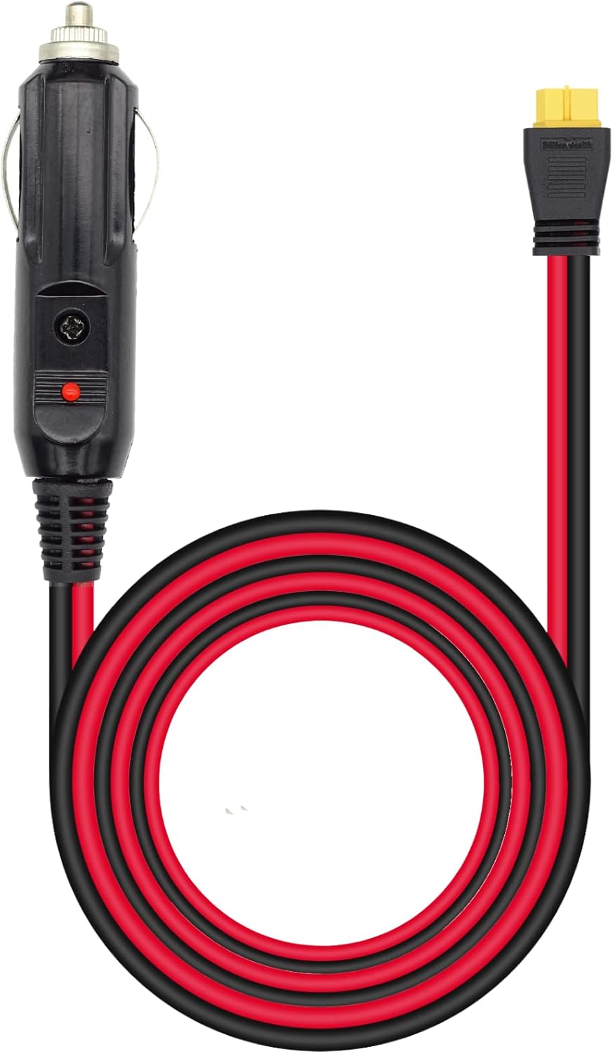 10 FT Cigarette Plug to XT60 Connector 14 AWG Pure Copper 24V/12V Cigarette Lighter Plug for Solar Panel RV Portable Power Station Solar Generator