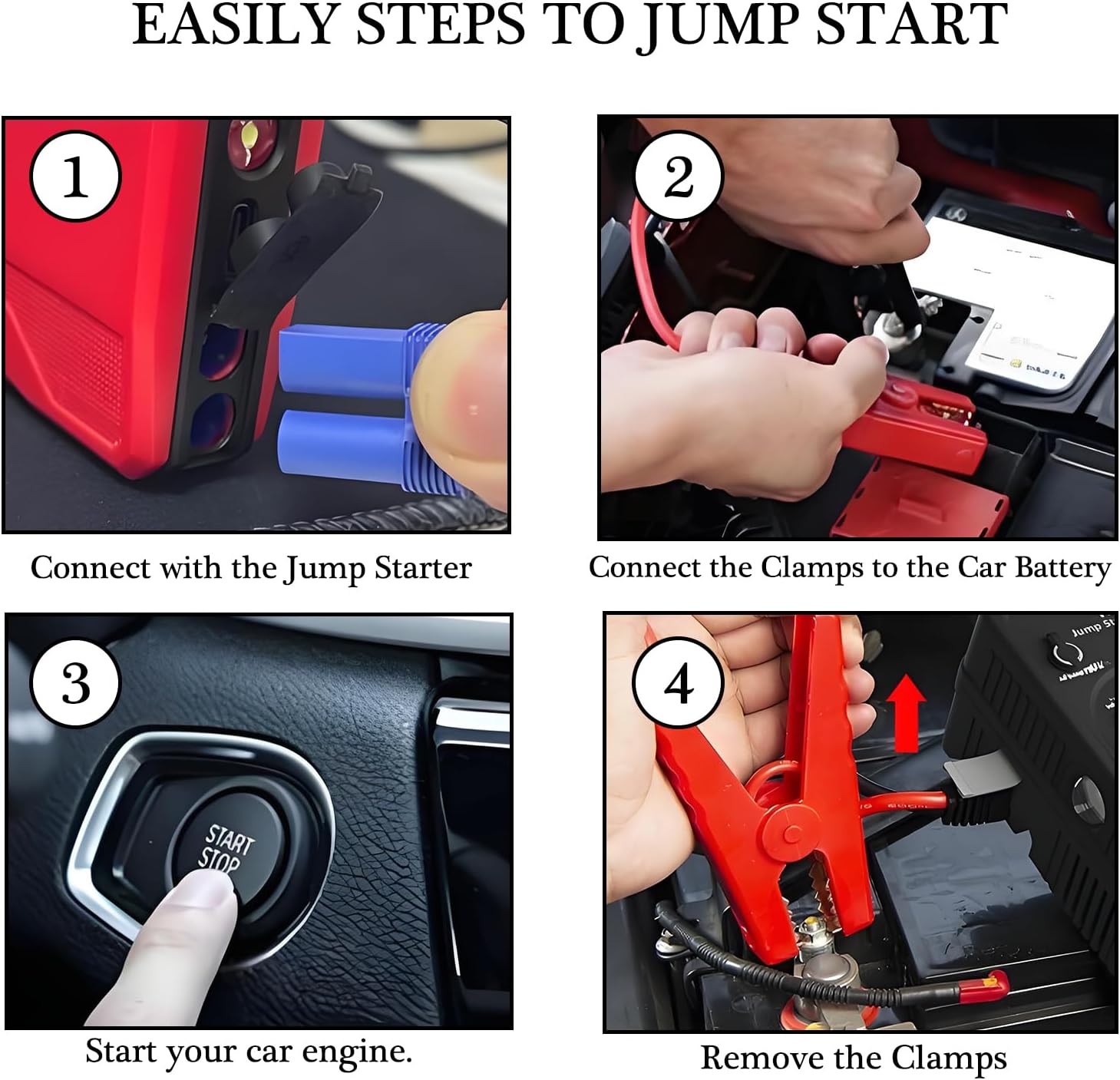 10AWG EC5 Connector Replacement Alligator Clip,EC5 Jump Starter Cable with Battery Clamps, 12V Car Battery Booster Jumper Emergency Cable.