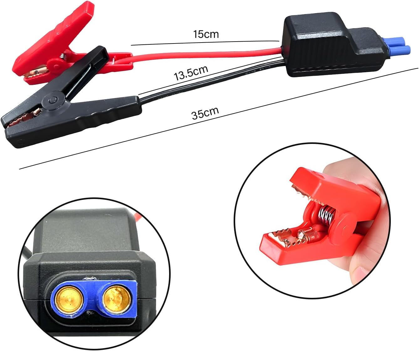 10AWG EC5 Connector Replacement Alligator Clip,EC5 Jump Starter Cable with Battery Clamps, 12V Car Battery Booster Jumper Emergency Cable.