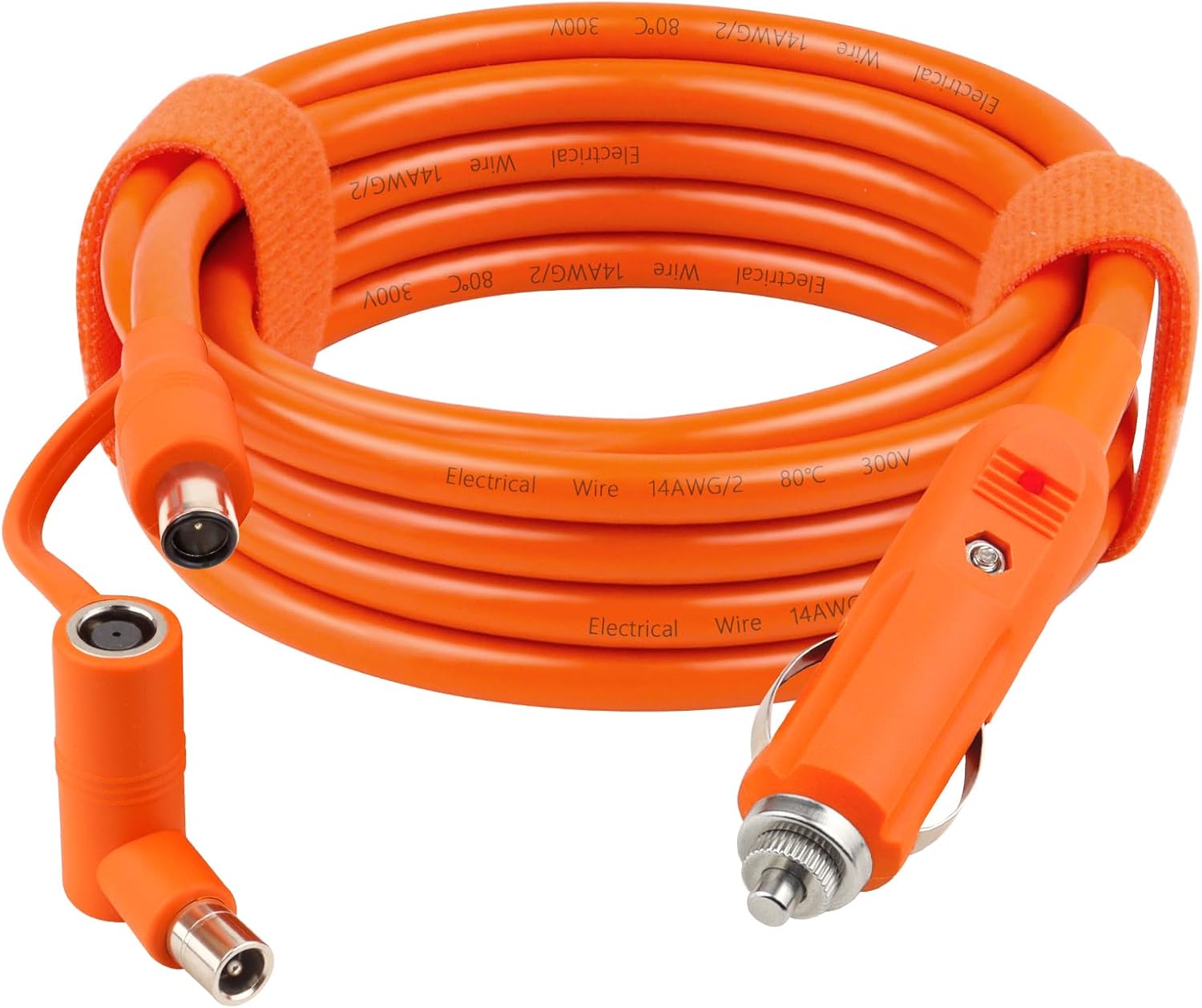 10FT 14AWG Car Charging Cable for Jackery Portable Power Station Explorer 3000 2000 1500 1000 880 550 500 300 290 240 160,DC 8mm Car Cigarette Lighter Charger Cable 15A with DC7909/8020 Plug
