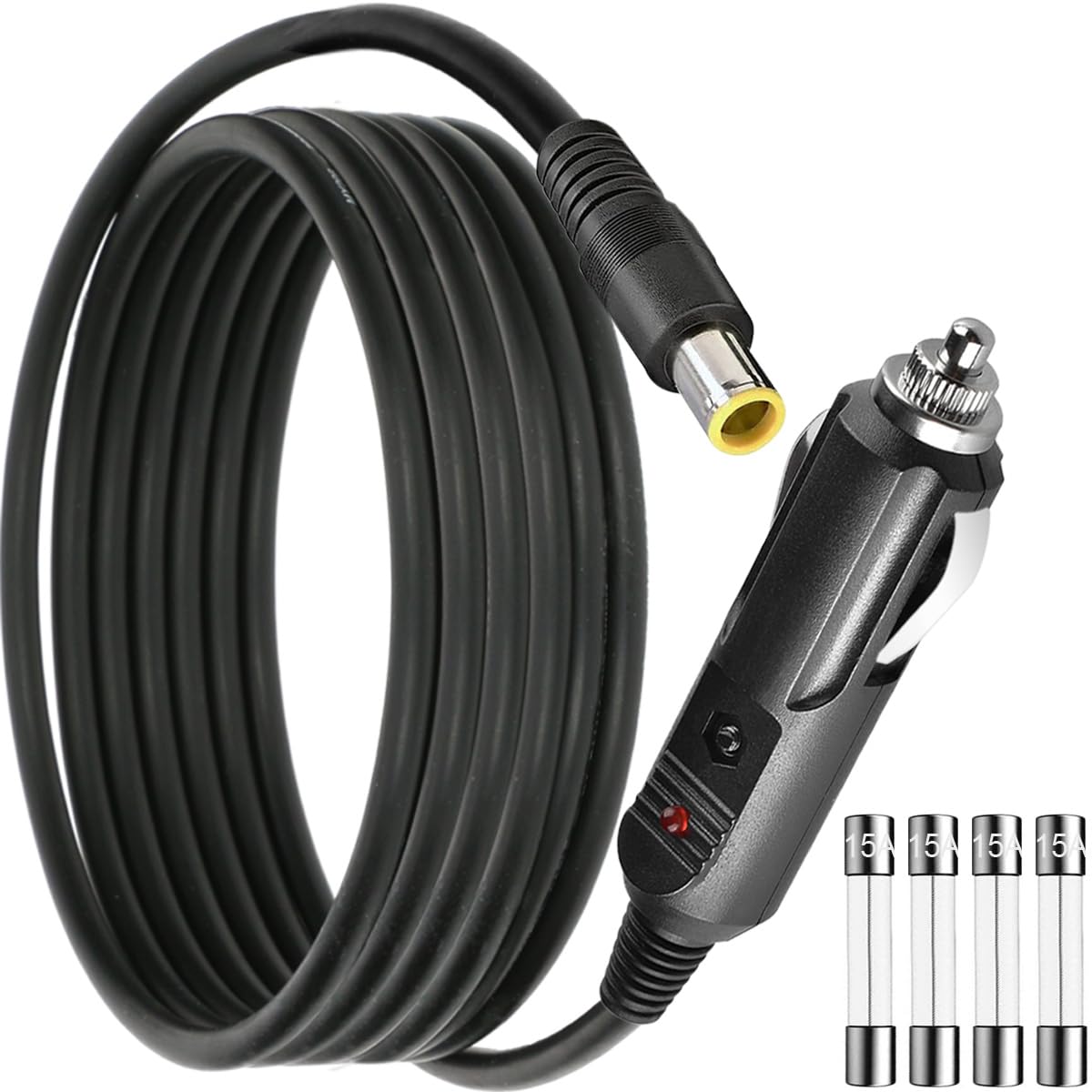 12V DC 8mm Car Cigarette Lighter Cable, DC7909 7.9 x 5.5mm Car Charger Power Cord Adapter, for Bluetti Portable Power Station Car DVR Bluetooth Speakers Camera GPS, 18AWG, 1.5M/59inch