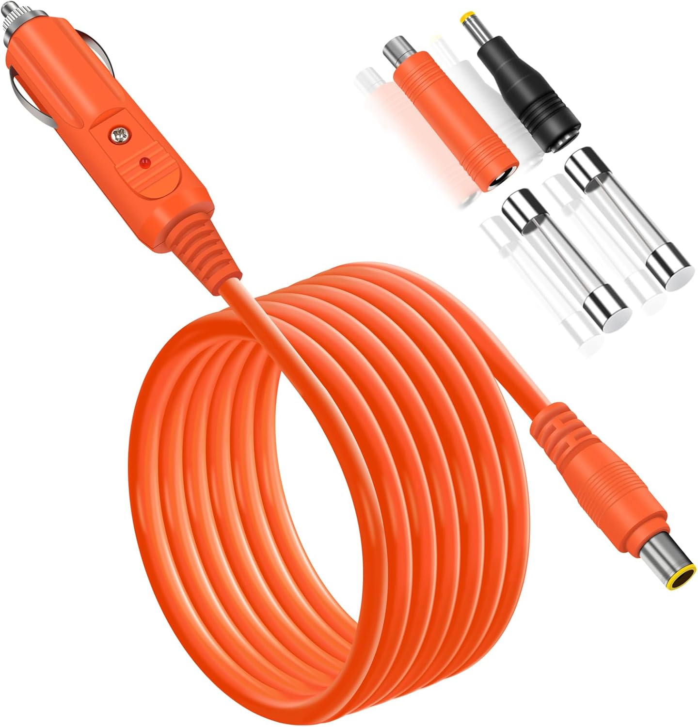 14AWG Car Charging Cable for Jackery Portable Power Station Explorer 3000 2000 1500 1000 500 880 550 300 290 240 160 Jackery Accessories Cigarette Lighter Charger DC Adapter Cord 2M - Orange