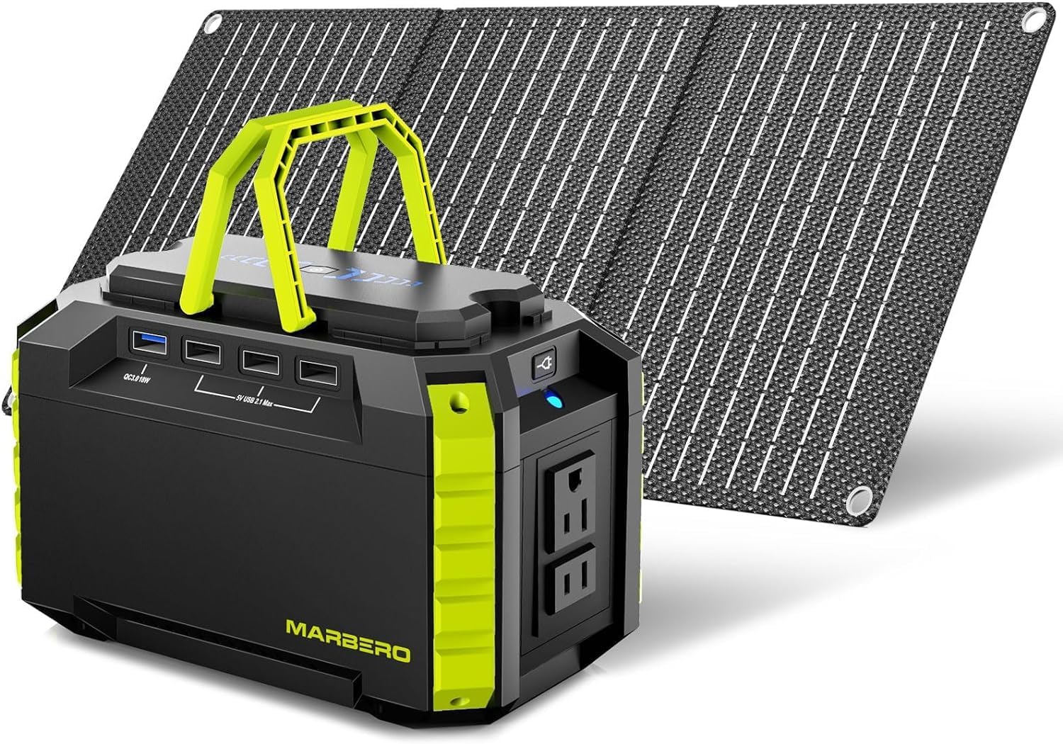 200W Portable Power Station 222Wh 60000mAh Backup Lithium Battery Power Supply Solar Generator with 2 110V AC Outlets/2 QC3.0 LED Flashlights for CPAP Home Camping Emergency Backup