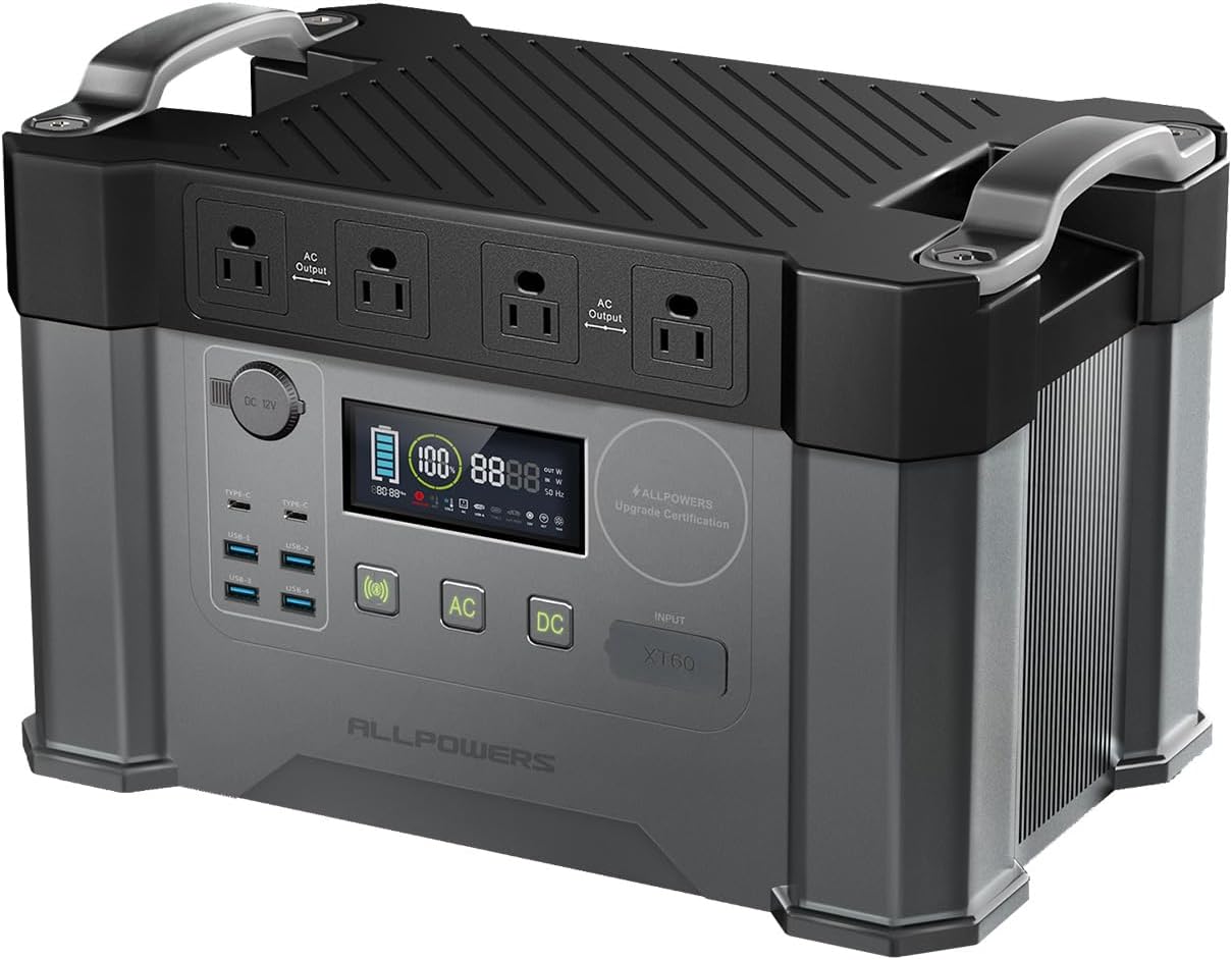 2400w Portable Power Station, 1500Wh MPPT Battery Backup, S2000PRO Solar Generator with 4 AC Outlets(Peak 4000w), Solar Power Bank for 11 Devices, for Home Use, Outdoor Camping, Traveling, RVs