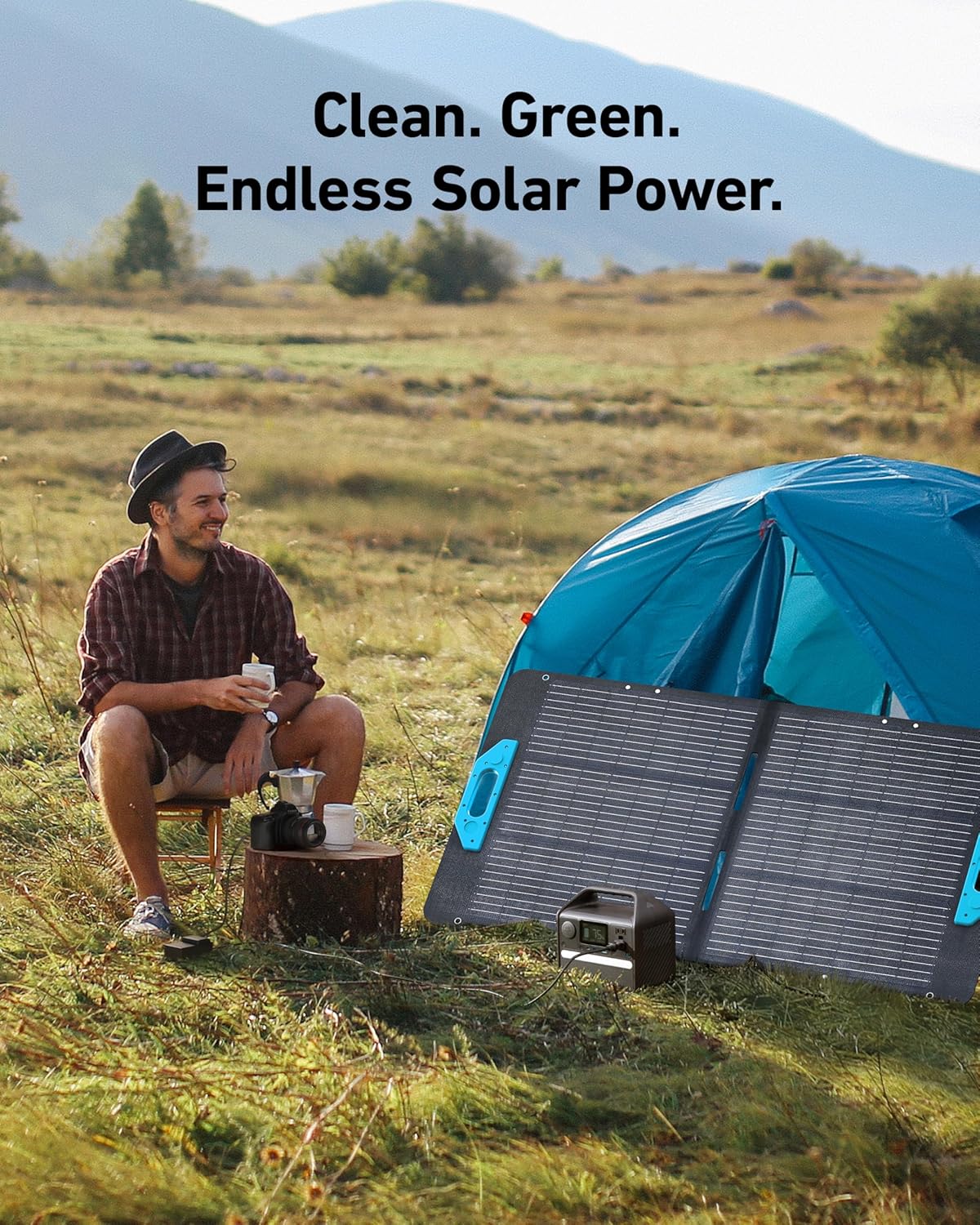 Anker 521 Portable Power Station Upgraded with LiFePO4 Battery, 256Wh 6-Port PowerHouse, 300W (Peak 600W) Solar Generator (Solar Panel Optional), 2 AC Outlets, 60W USB-C PD Output, Outdoor Generator