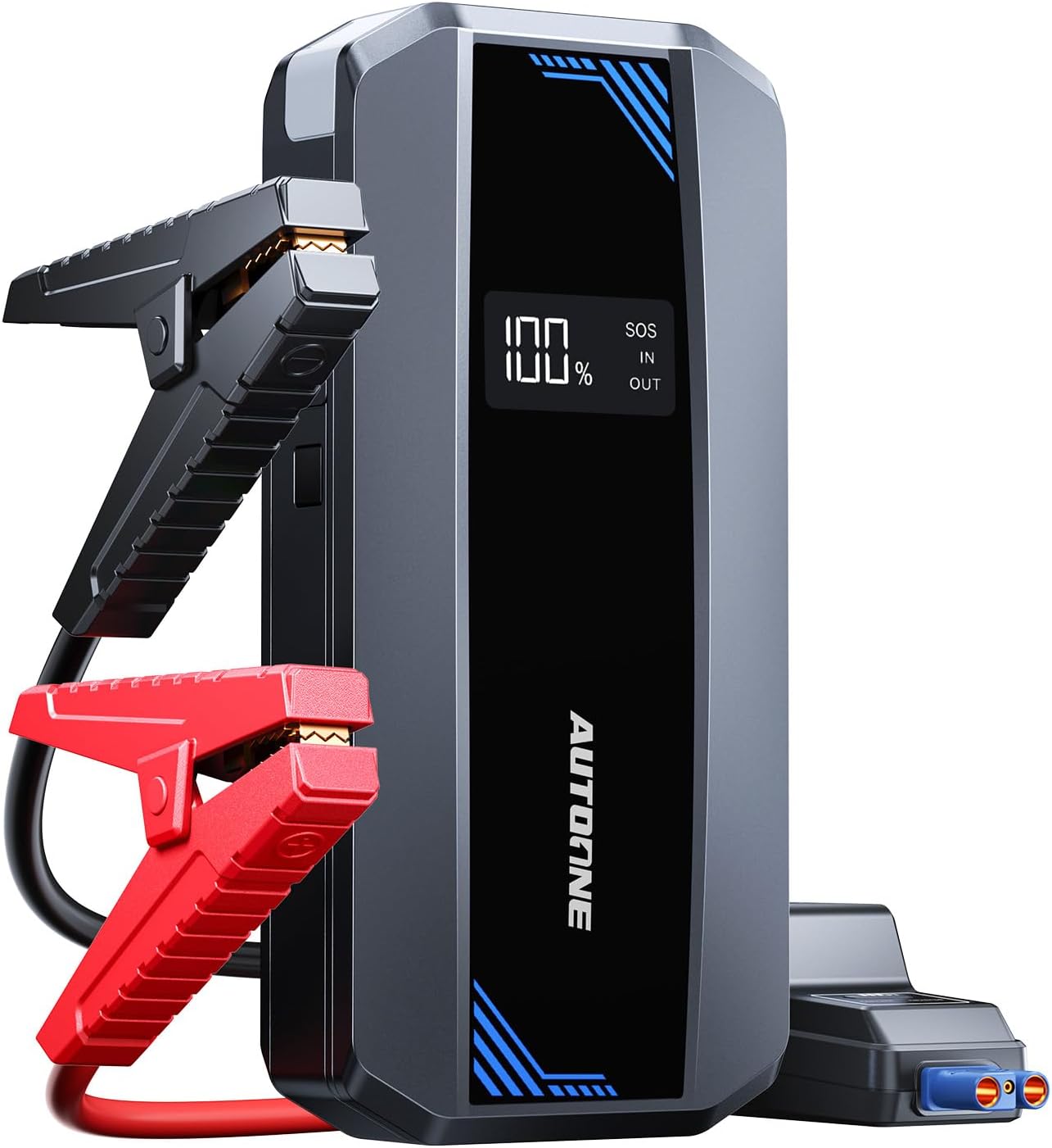 AUTOONE Car Jump Starter 5000A Battery Booster, Portable Battery Pack for All Gas 10L Diesel, 12V Jump Box with Smart Jumper Cable for Car Battery, Vehicle Lithium Starter, LCD Display, w/LED Light
