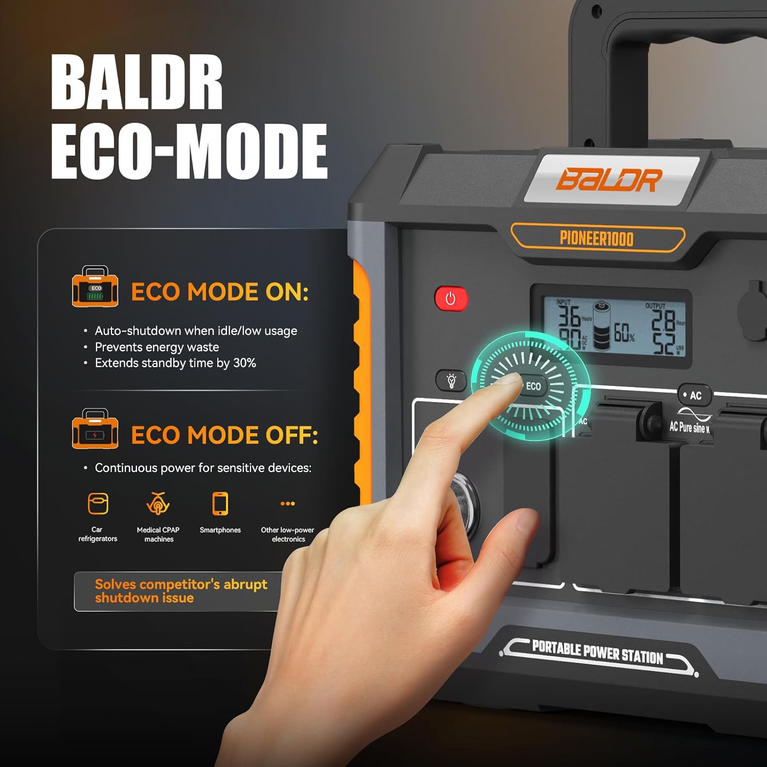 BALDR Portable Power Station, 330W(660W Peak) Solar Generator, 288Wh Solar Power Bank 120V Pure Sine Wave AC Outlet, 78000mAh Backup Lithium Battery for Home CPAP Camping Travel Outdoors Emergency