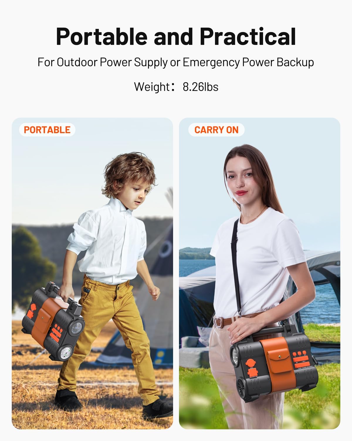 BROWEY Portable Power Station 300W(Peak 600W) 288Wh LiFePO4 Battery Backup, Super Silent Solar Generator, USB-C PD100W, Pure Sine WaveAC Outlet, for CPAP Outdoor Camping Travel Emergency Home Use
