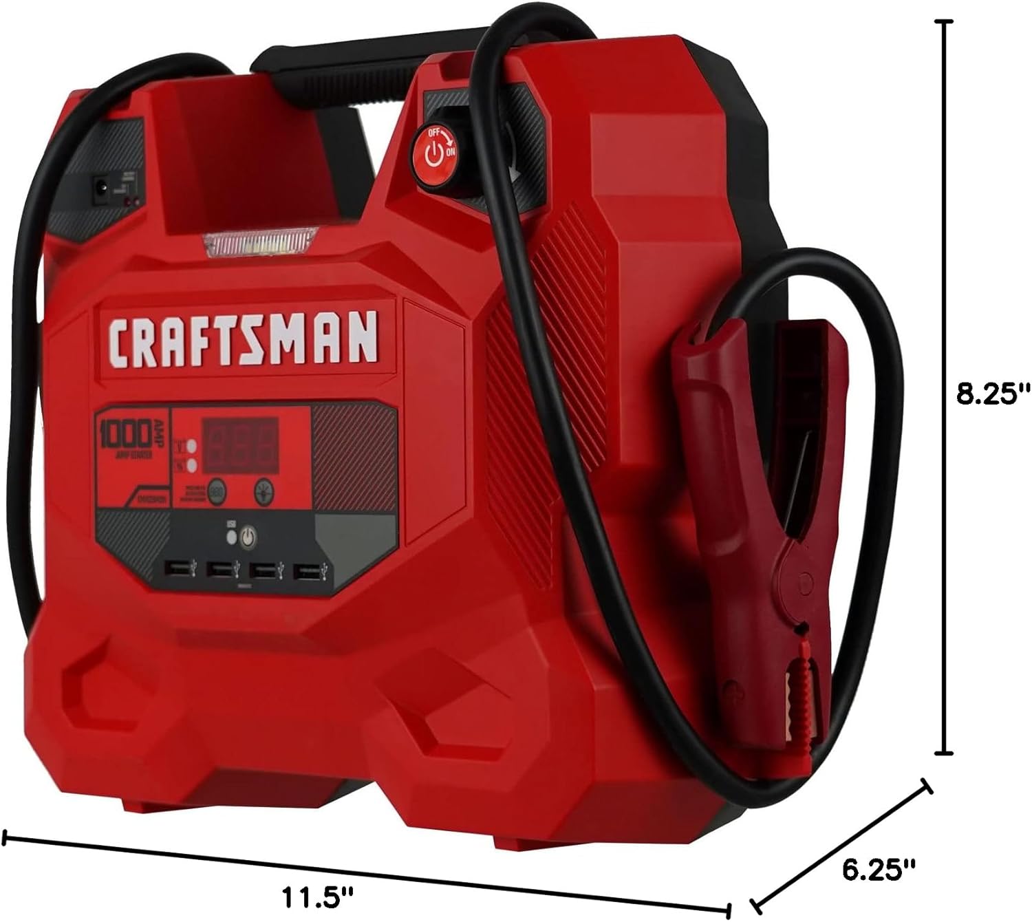 CRAFTSMAN Jump Starter and Portable Power Station, CMXCESM281, 3-in-1, 1000 Amps, 12 Volt, DC Port, 4 USB Ports, LED Work Light, for Car, SUV, Truck, and Marine Batteries