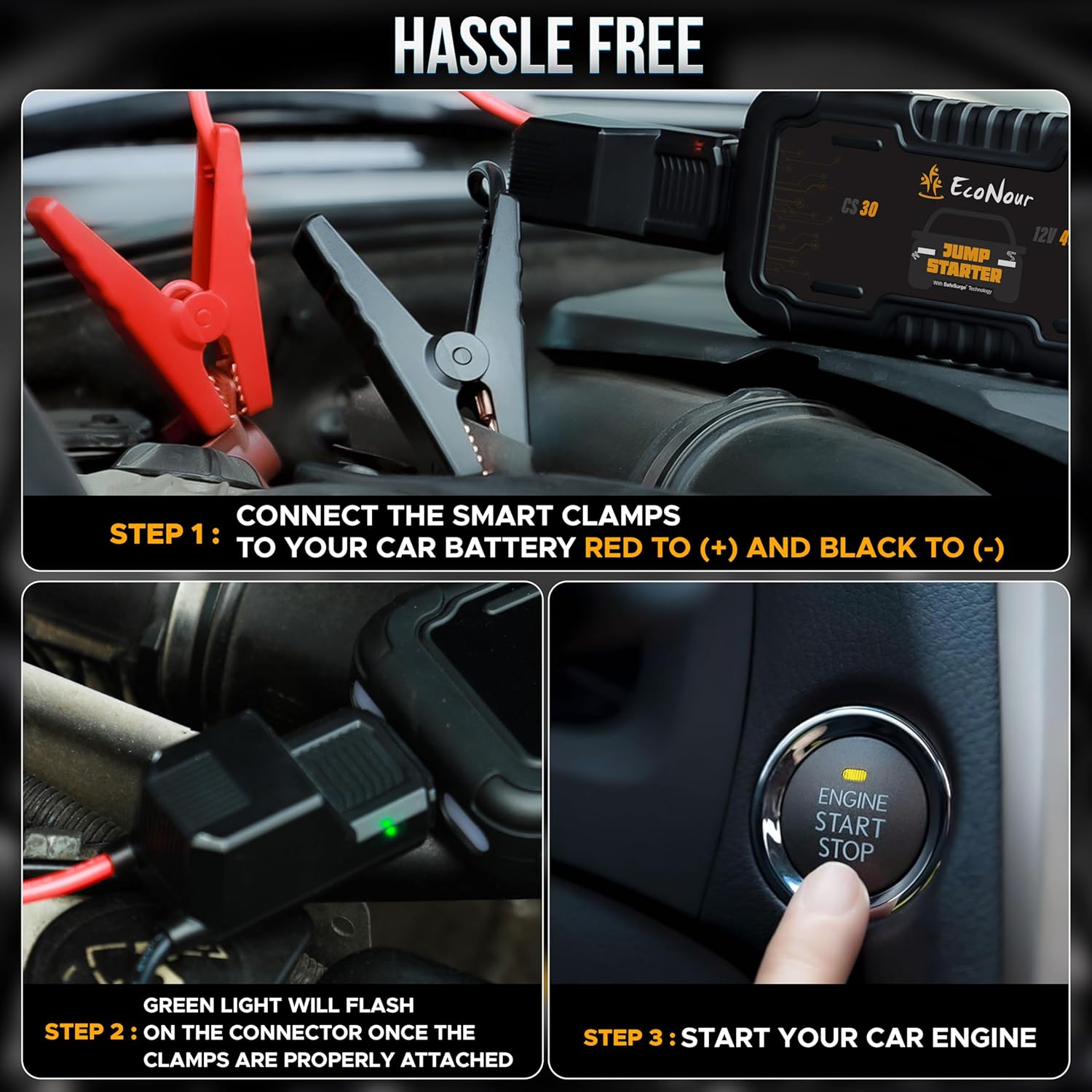 EcoNour Car Battery Jump Starter 4000A + EcoNour Car Battery Jump Starter 2500A