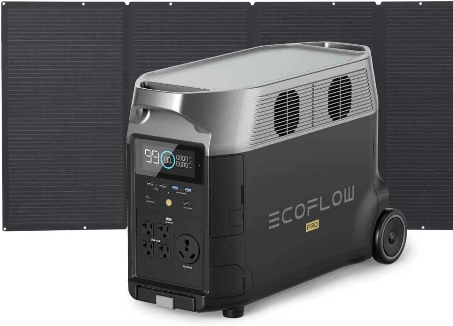 EF ECOFLOW DELTA Pro Power Station with Solar Panel (Foldable Panel with Power Station, 3600Wh+400W)