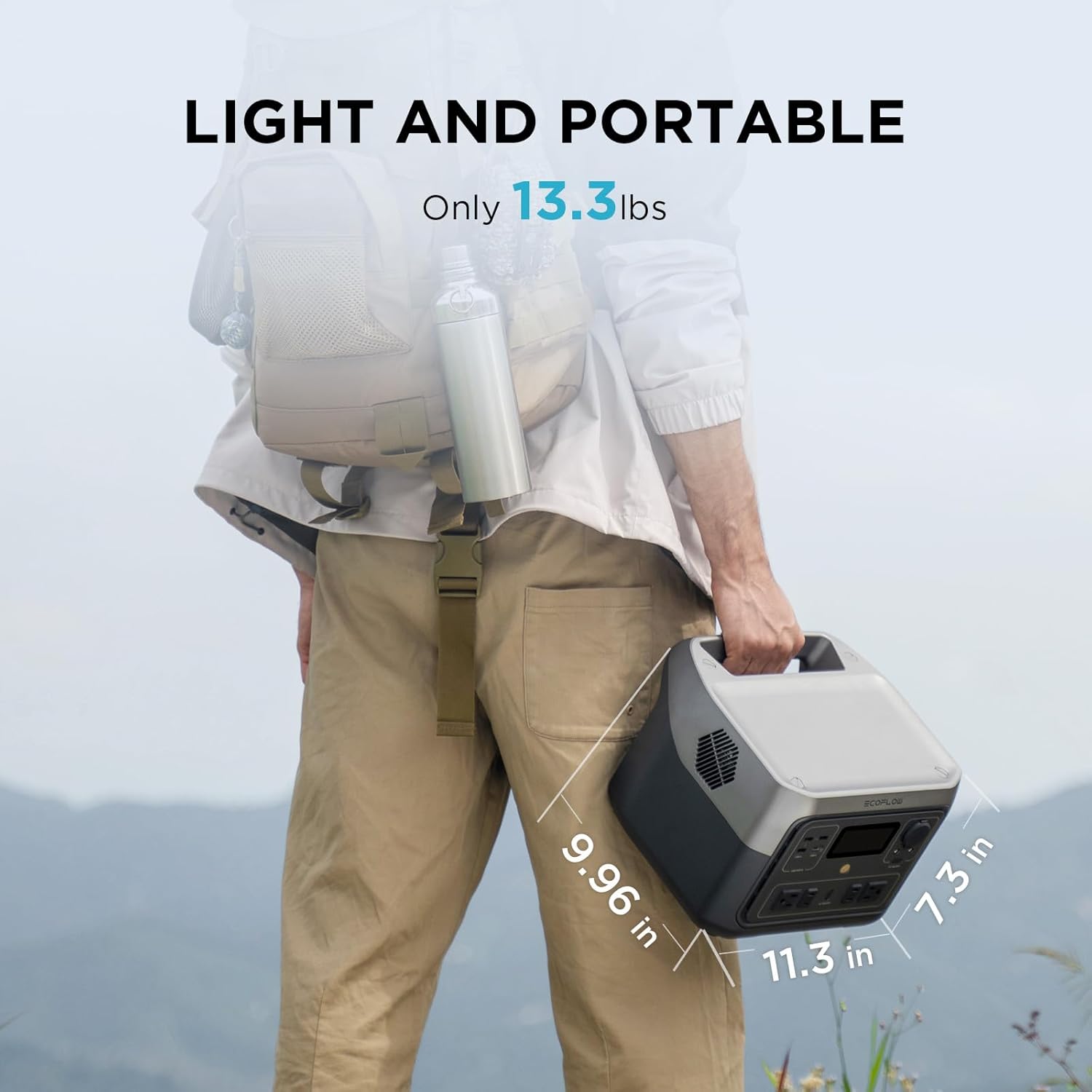 EF ECOFLOW Portable Power Station RIVER 2 Max, 512Wh LiFePO4 Battery/ 1 Hour Fast Charging, Up To 1000W Output Solar Generator (Solar Panel Optional) for Outdoor Camping/RVs/Home Use Black