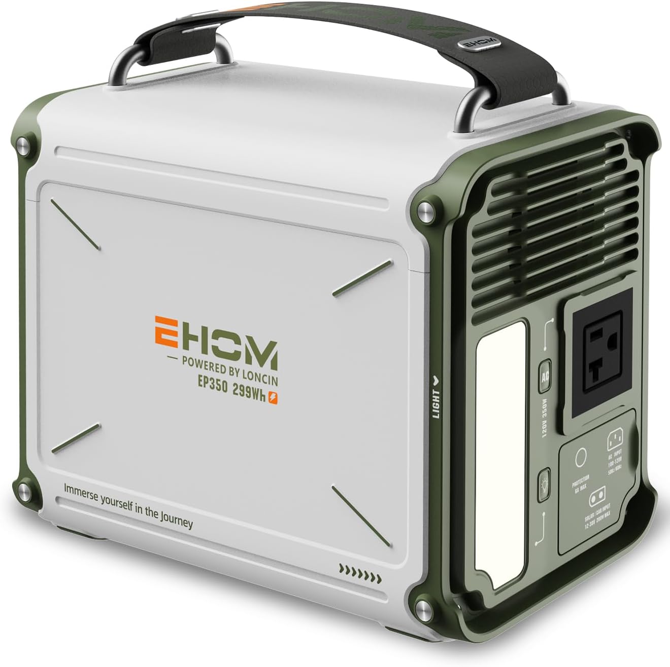 EHOM Portable Power Station 350W (Peak 700W), EP350 299Wh Solar Generator with 120V Pure Sine Wave AC/USB/Car Outlets, Backup Lithium Battery Generator for CPAP Outdoor RV Camping Emergency Blackout