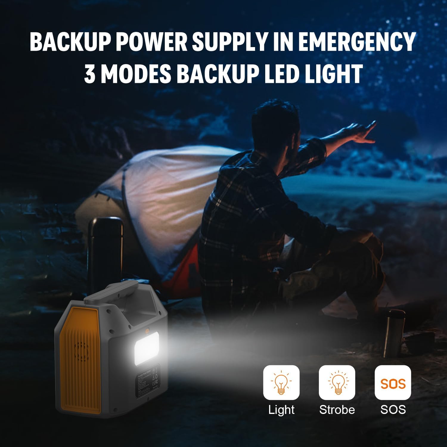 EnginStar Portable Power Station 300W 296Wh Battery Bank with 110V Pure Sine Wave AC Outlet for Outdoors Camping Hunting and Emergency, 80000mAh Backup Battery Power Supply for CPAP