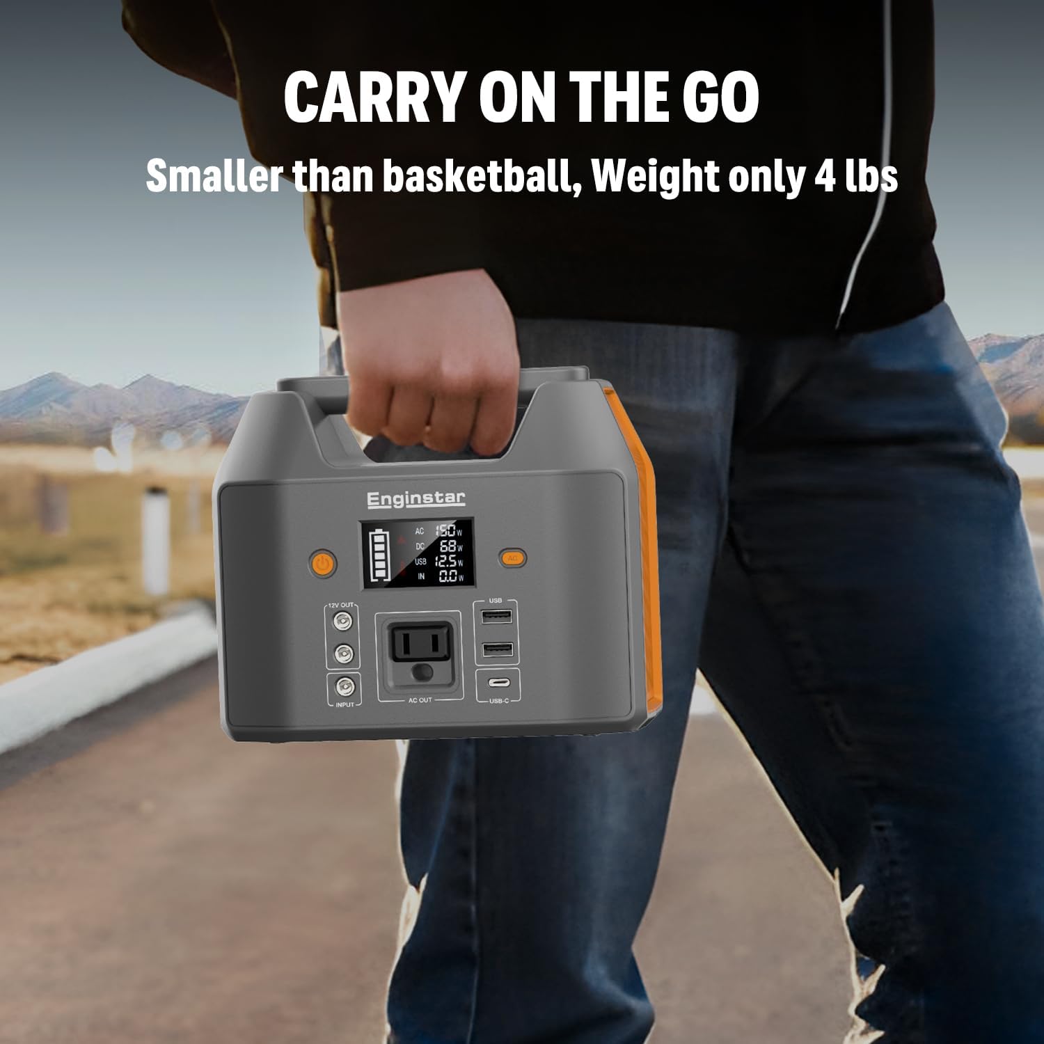 EnginStar Portable Power Station 300W 296Wh Battery Bank with 110V Pure Sine Wave AC Outlet for Outdoors Camping Hunting and Emergency, 80000mAh Backup Battery Power Supply for CPAP