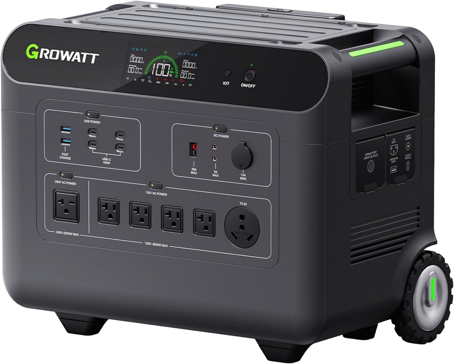 GROWATT Portable Power Station,HELIOS 3600W Electric Solar Generator,3686Wh LiFePO4 Battery,for Home Use,Emergency,Outdoor Camping,RVs, Power Outages(Solar Panel Optional)
