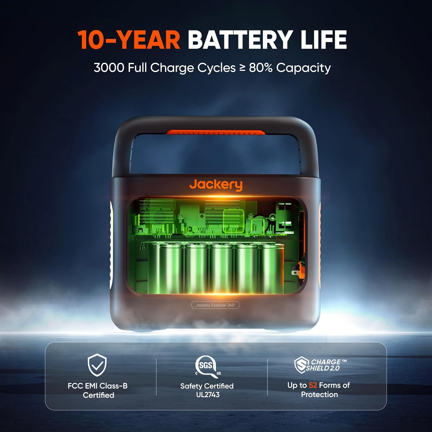 Jackery Explorer 240 v2 Portable Power Station, 256Wh LiFePO4 Battery with 300W AC/100W USB-C Output, 1Hr Fast Charging, Versatile Scenarios-Outdoor/Camping/RV/Travel/Emergency Backup
