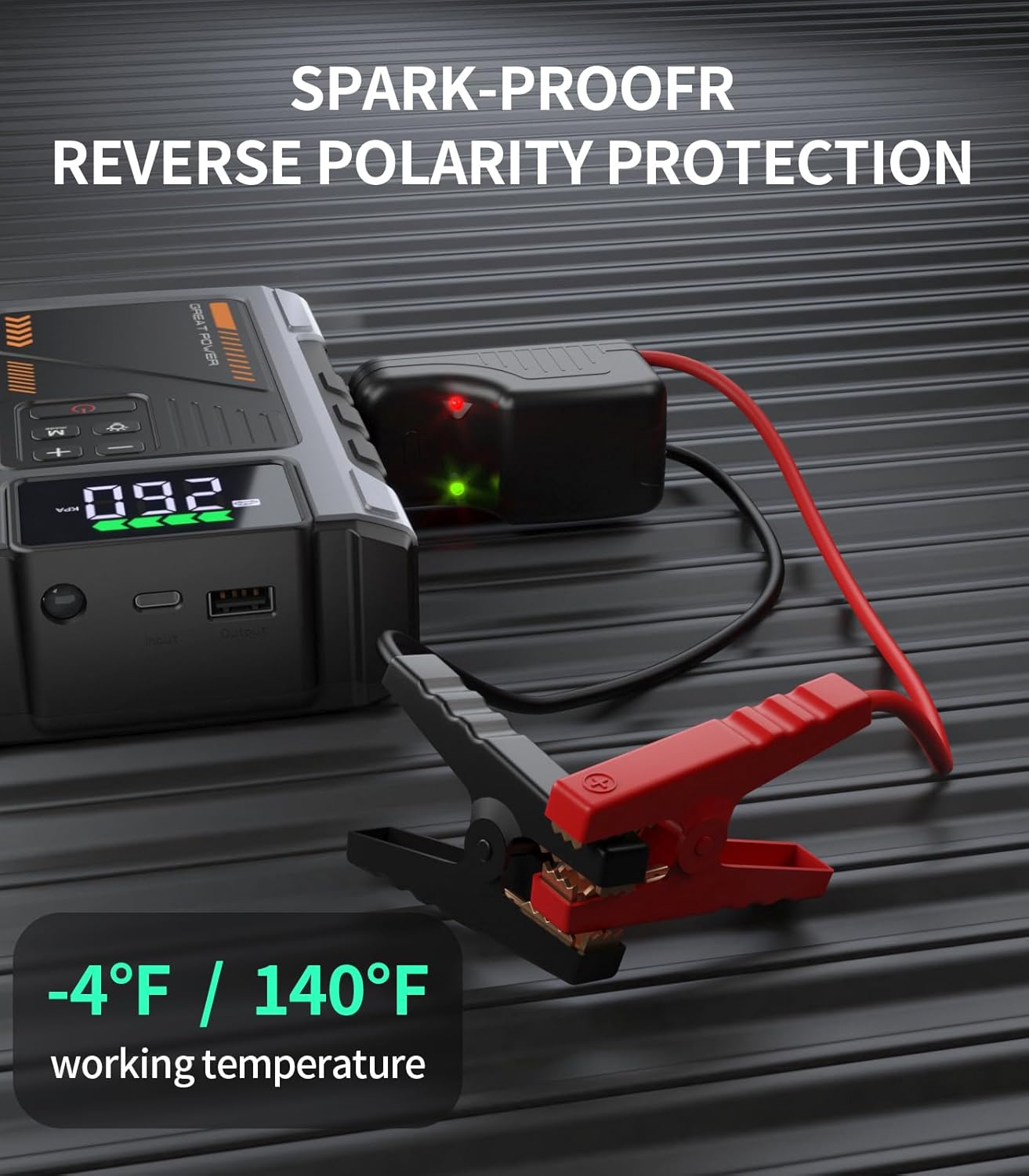 Portable Jump Starter with Air Compressor 3500A Peak with 150PSI Tire Inflator, Jump Box for 12V Car Battery Power Booster Pack (Up 8.0L Gas/6.5L Diesel Engine)