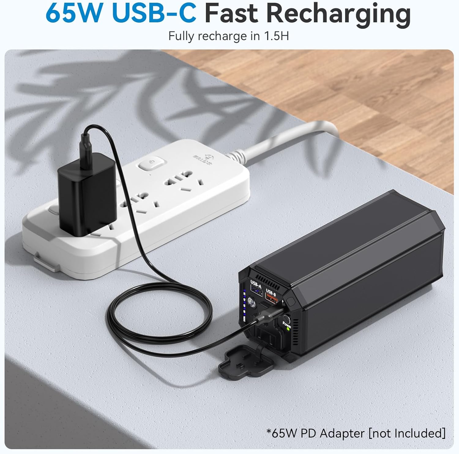 Portable Power Bank with AC Outlet, 100W Portable Laptop Charger, 98Wh/27000mAh High Capacity with 65W PD USB C Laptop Battery Bank, Backup Power Source for Business Travel and Outdoor Activities Portable Power Bank with AC Outlet, 100W Portable Laptop Charger, 98Wh/27000mAh High Capacity with 65W PD USB C Laptop Battery Bank, Backup Power Source for Business Travel and Outdoor Activities