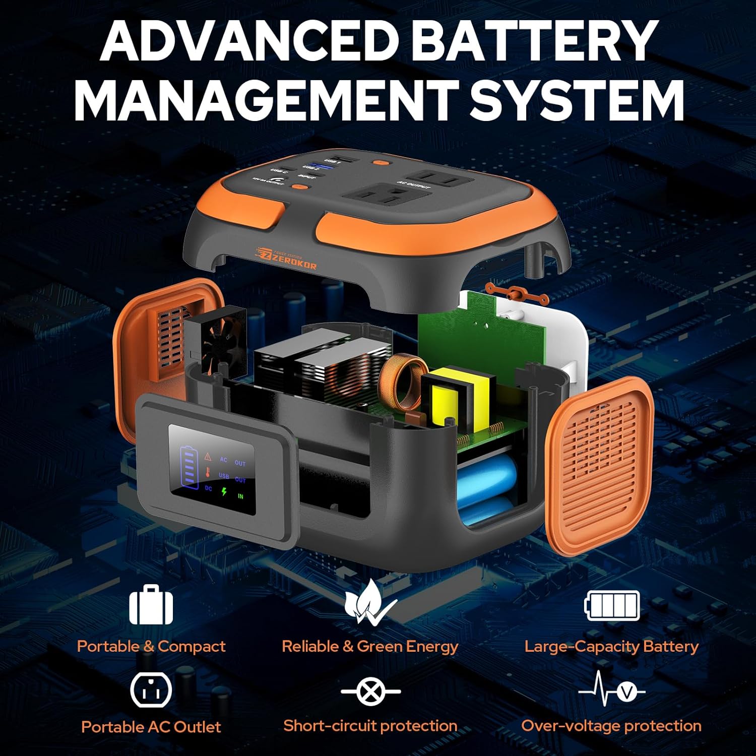 Portable Power Station 120W, 110V Power Bank with AC Outlet, Portable Generator 97.6Wh External Lithium Battery Pack with USB C Input for Camping Home Use Van Life Adventure