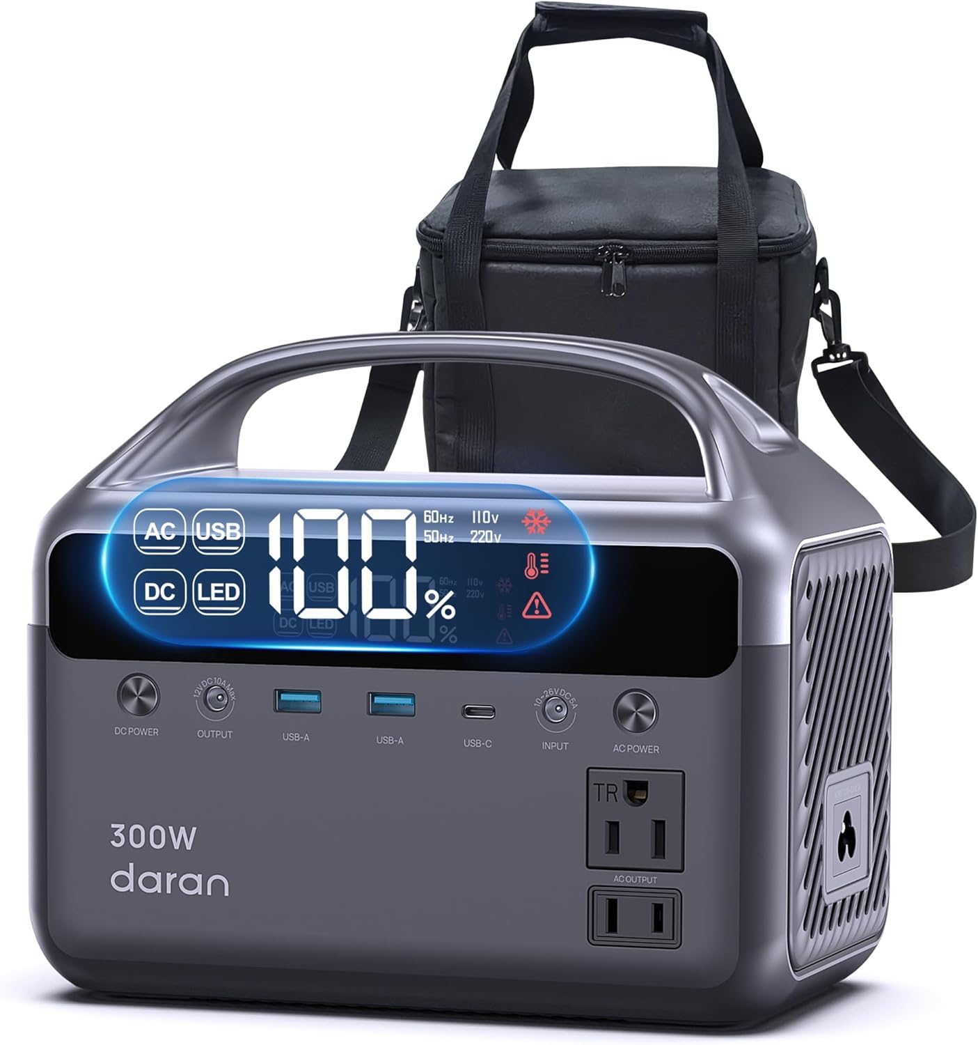 Portable Power Station 300W (600W Surge), 192Wh (60,000mAh) Solar Generator, LiFeP04 Battery with AC  DC Outlets, Power Bank Station for Outdoor Camping, RVs, Traveling, Home  Emergency