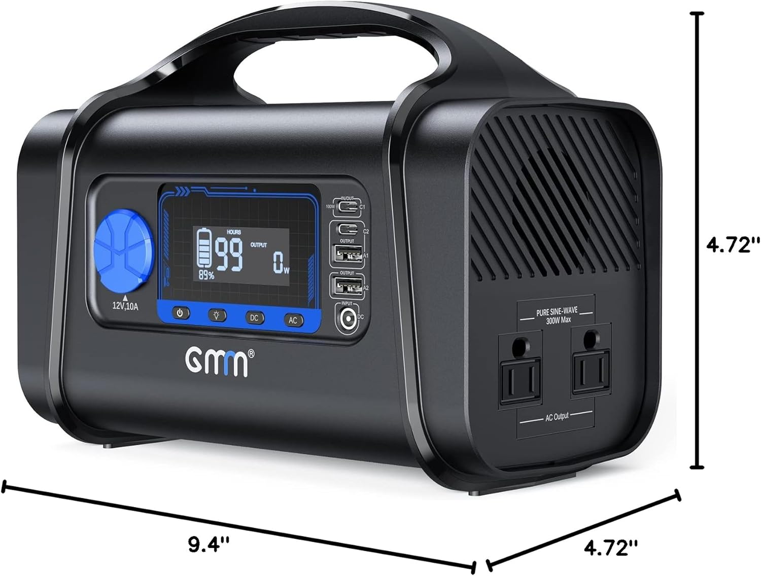 Portable Power Station 300W Outdoor Generator 296Wh Backup Lithium Battery Portable Generator with 100W USB C PD OutputInput, 2AC Outlet, 2 USB A USB C, LED Flashlight for Outdoors Camping Travel