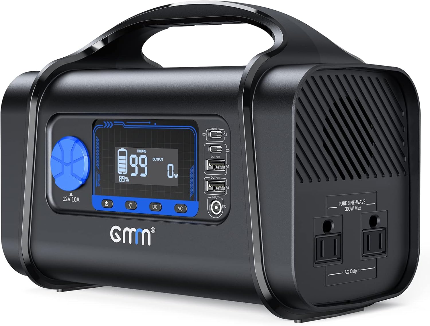 Portable Power Station 300W Outdoor Generator 296Wh Backup Lithium Battery Portable Generator with 100W USB C PD OutputInput, 2AC Outlet, 2 USB A USB C, LED Flashlight for Outdoors Camping Travel